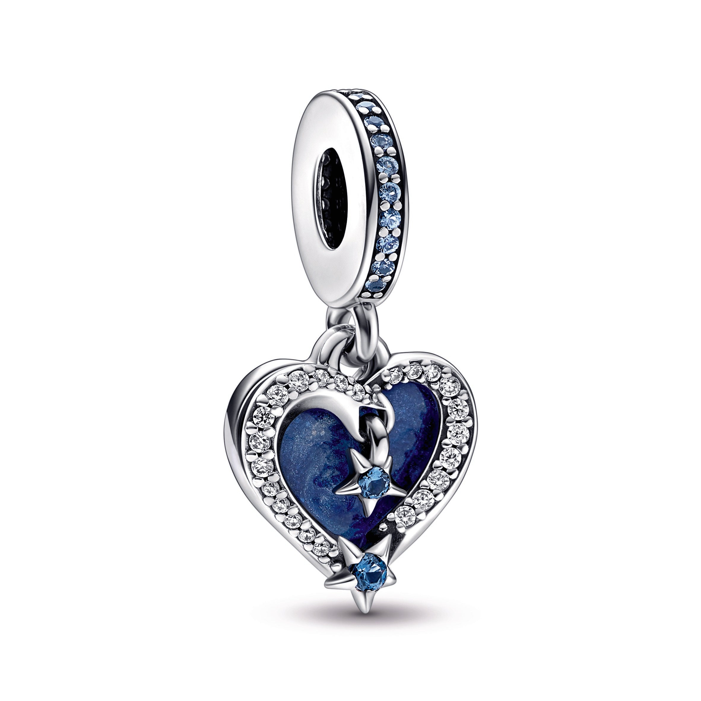 Pandora Celestial Shooting Star Heart Double Dangle Charm