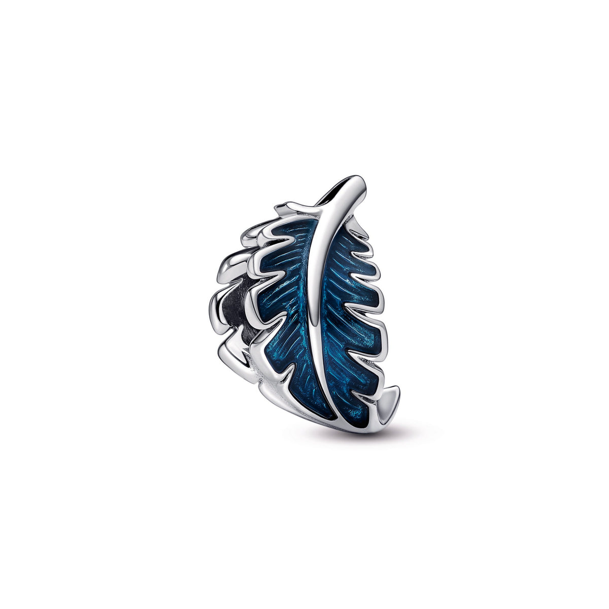 Pandora Blue Curved Feather Charm