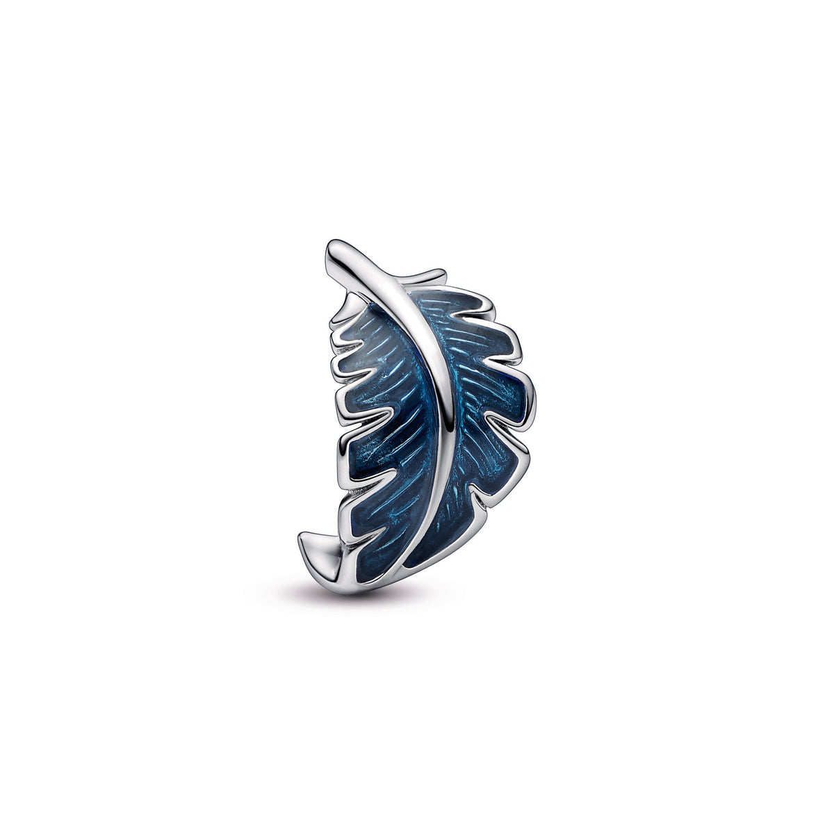 Pandora Blue Curved Feather Charm