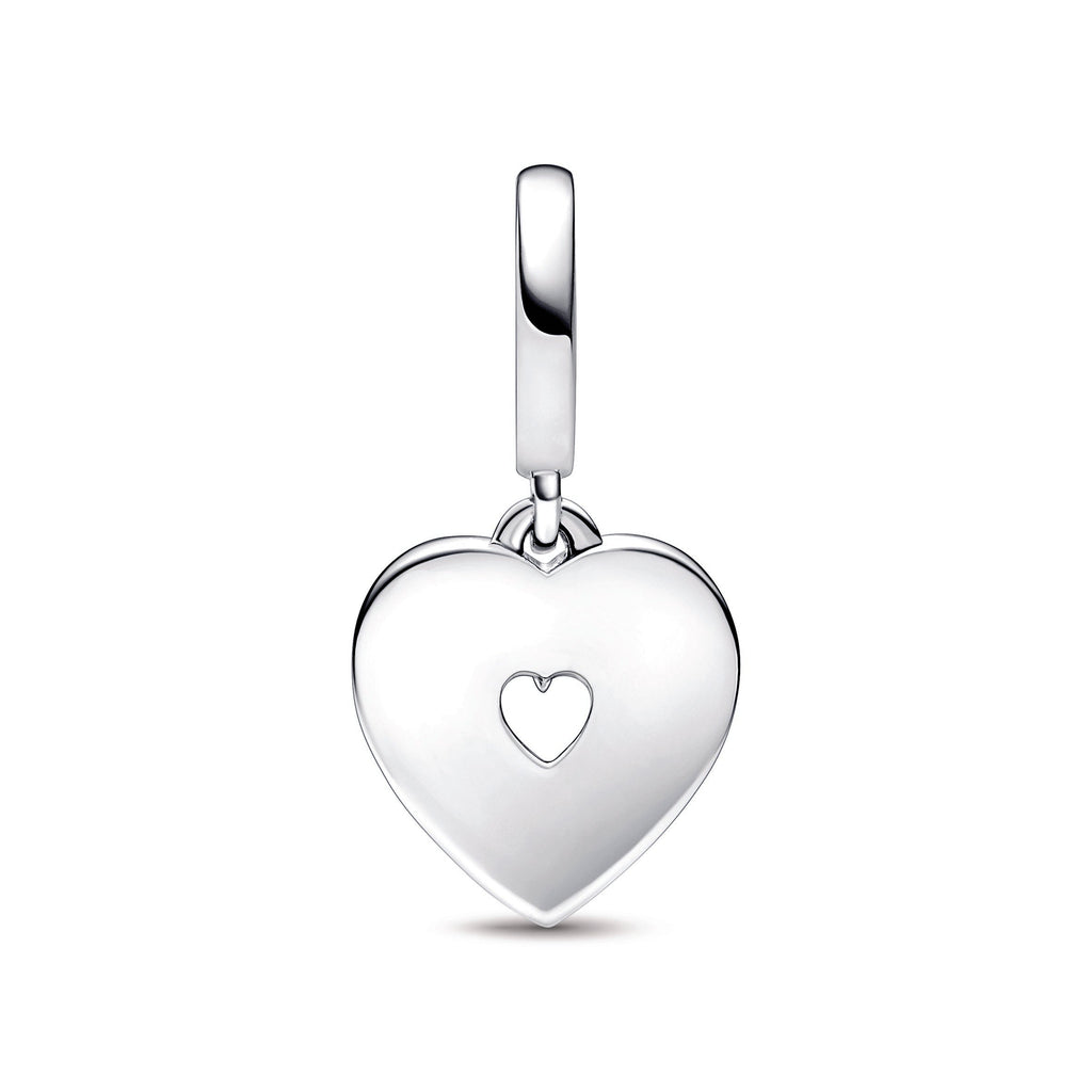 Pandora Pearlescent White Heart Double Dangle Charm