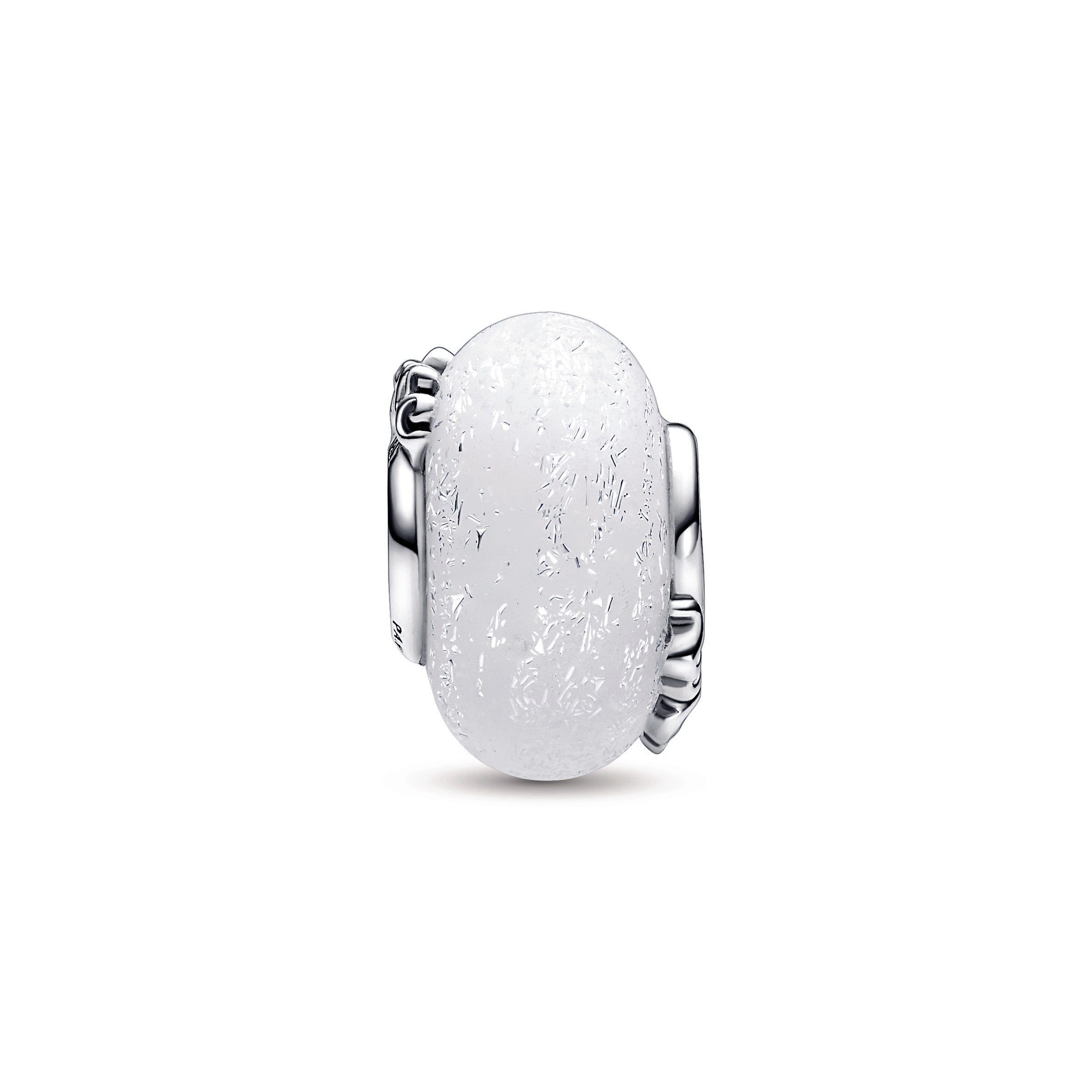 Pandora Glittery White Murano Glass Mum & Love Charm