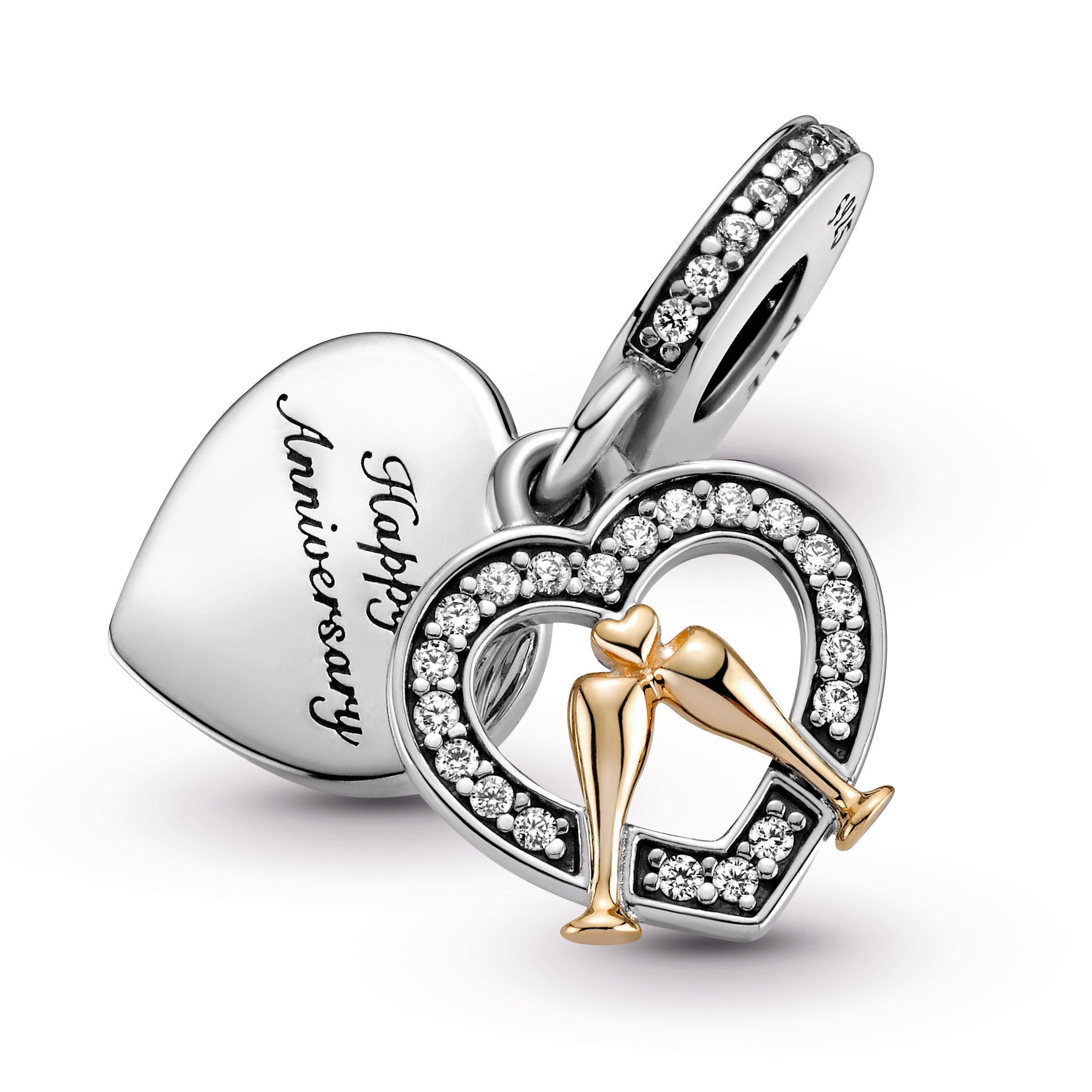Pandora Two-Tone Happy Anniversary Dangle Charm
