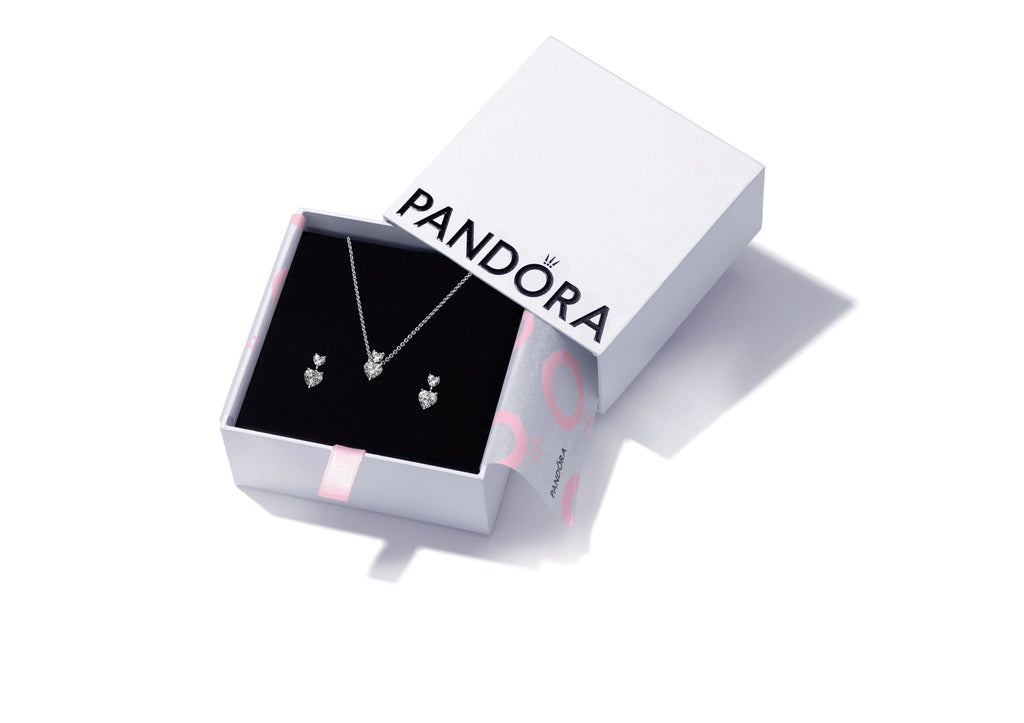 Pandora Timeless Hearts Necklace & Earring Gift Set