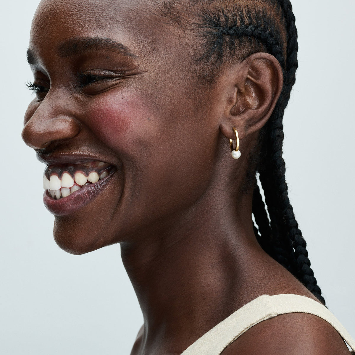 Pandora Treated Freshwater Pearl Hoop Earrings