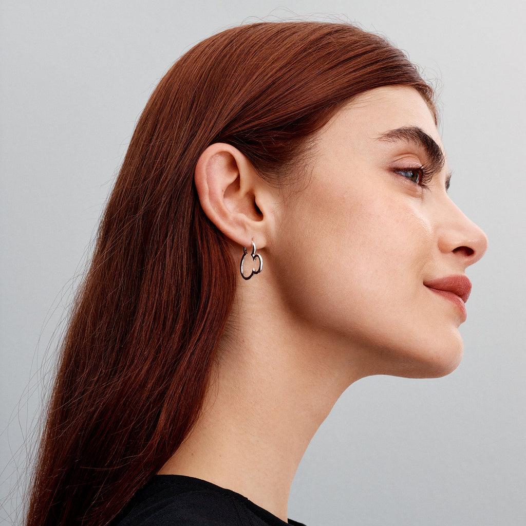 Pandora Disney Mickey Mouse Silhouette Hoop Earrings