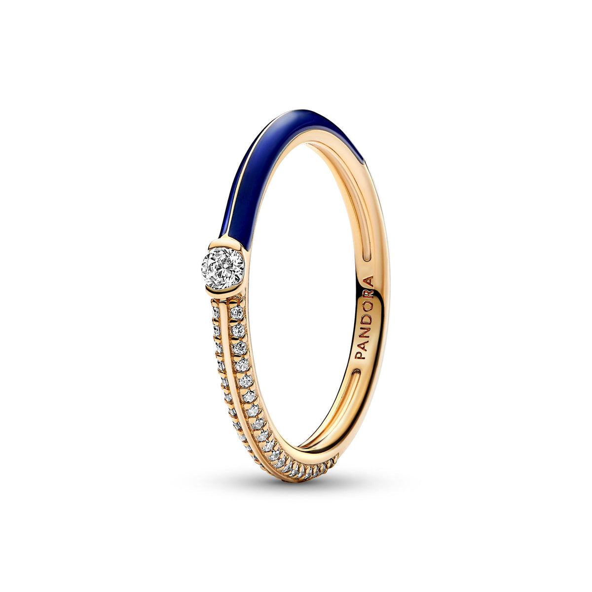 Pandora ME Pave & Blue Dual Ring