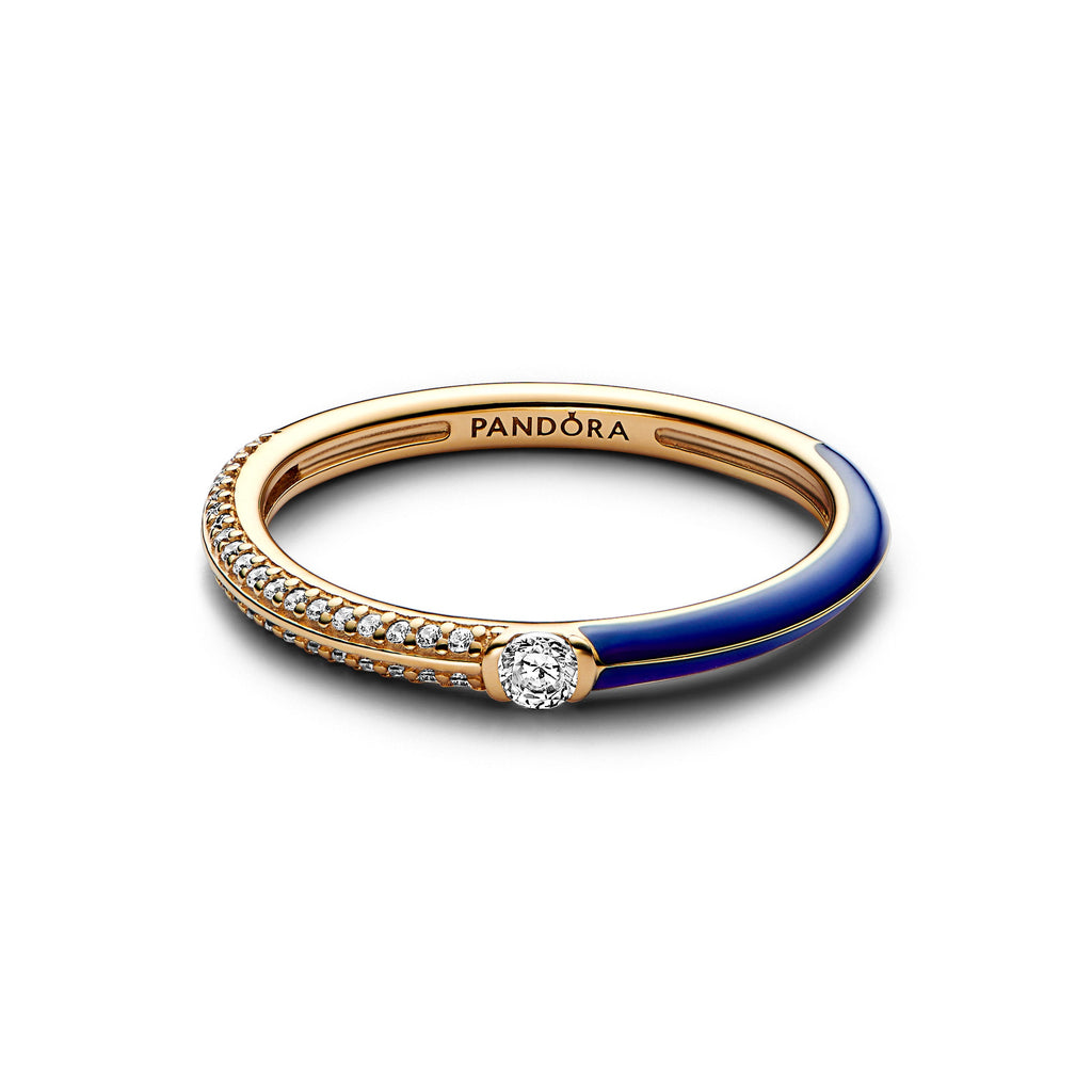 Pandora ME Pave & Blue Dual Ring