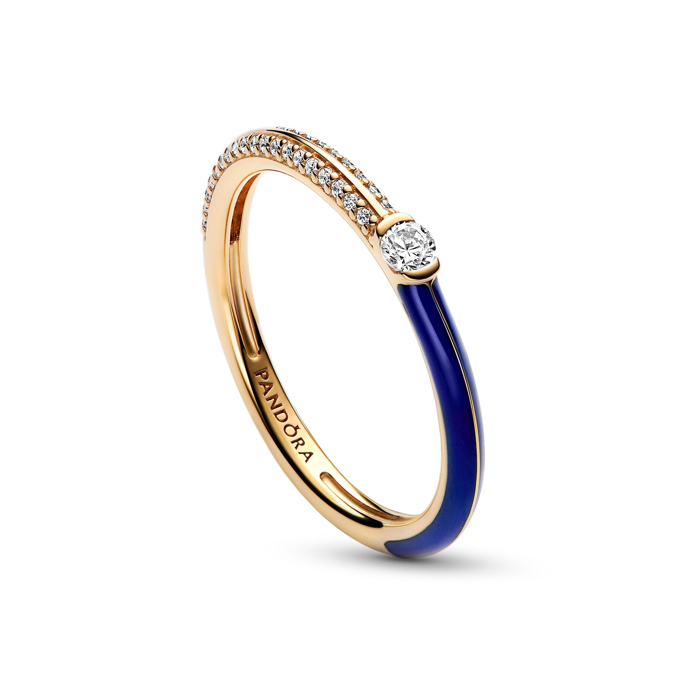 Pandora ME Pave & Blue Dual Ring