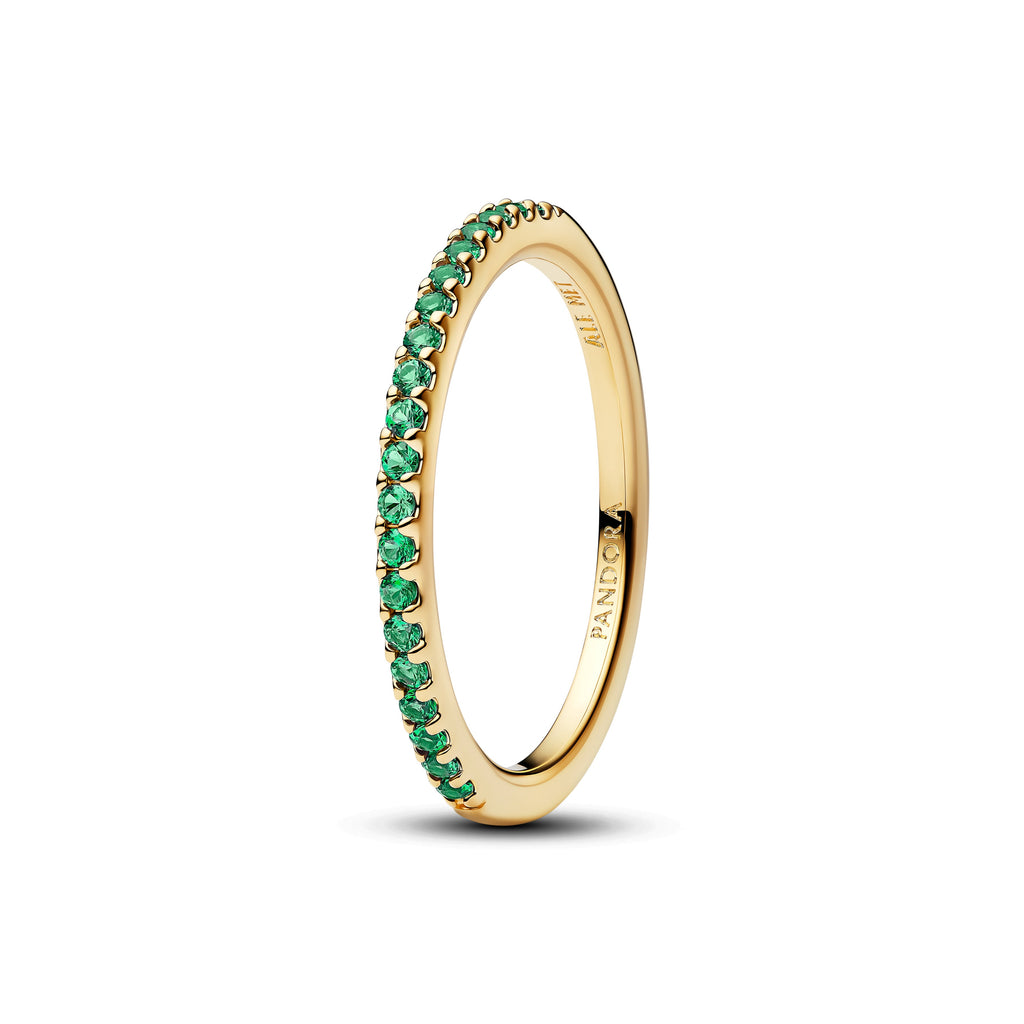 Pandora Sparkling Green Half-Eternity Band Ring
