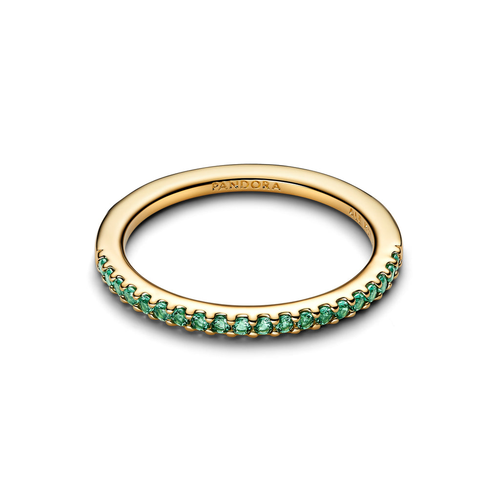 Pandora Sparkling Green Half-Eternity Band Ring