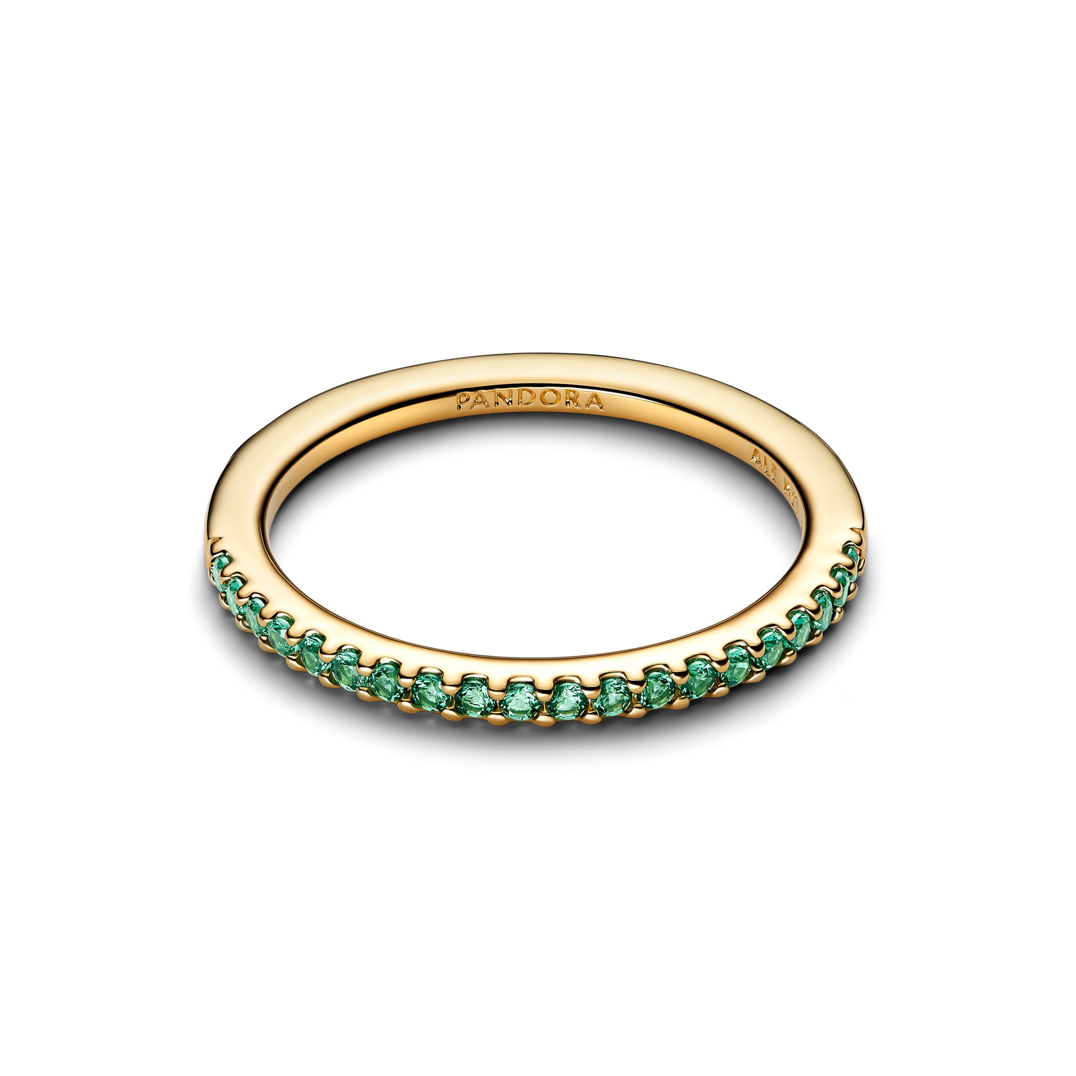 Pandora Sparkling Green Half-Eternity Band Ring