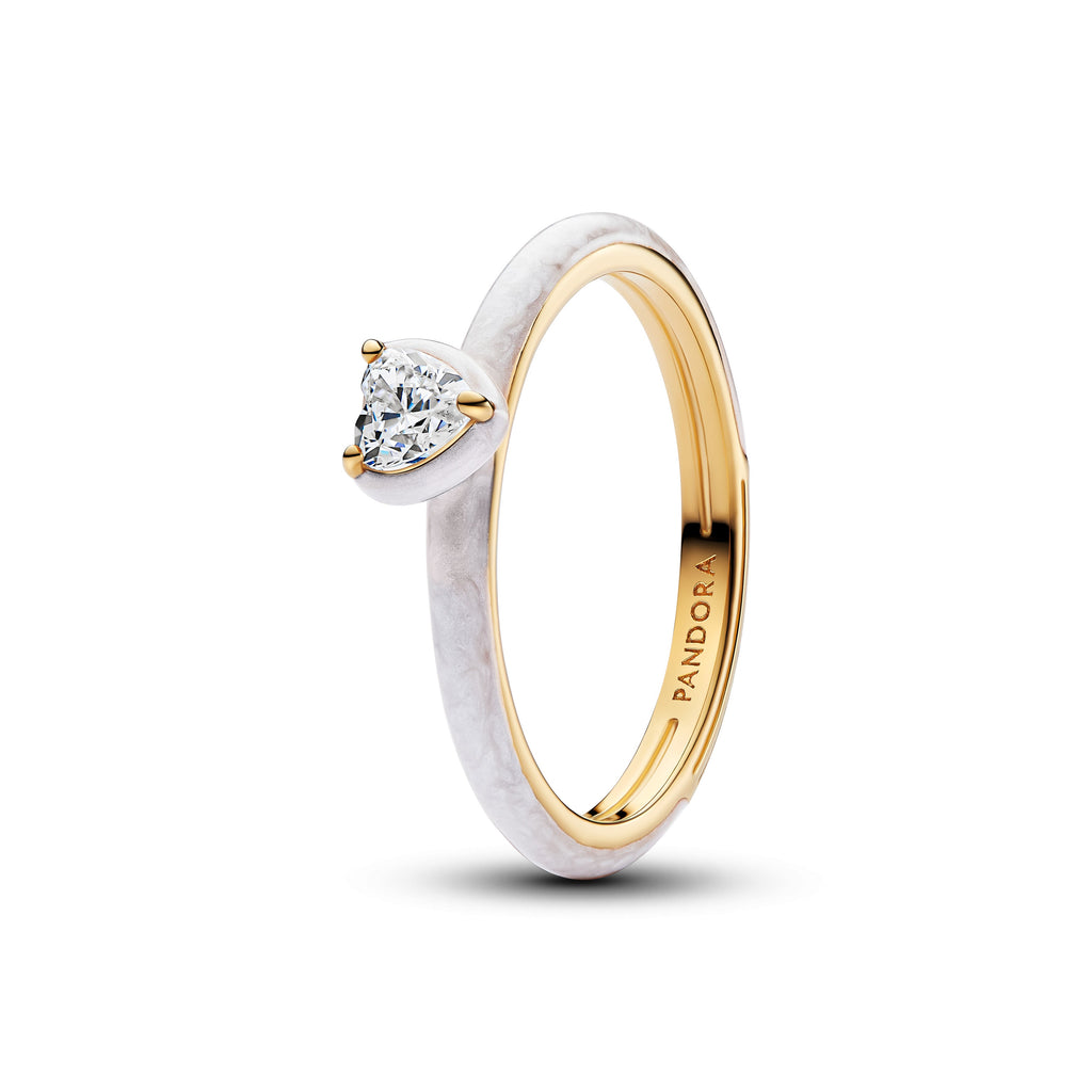 Pandora White Chakra Heart Ring