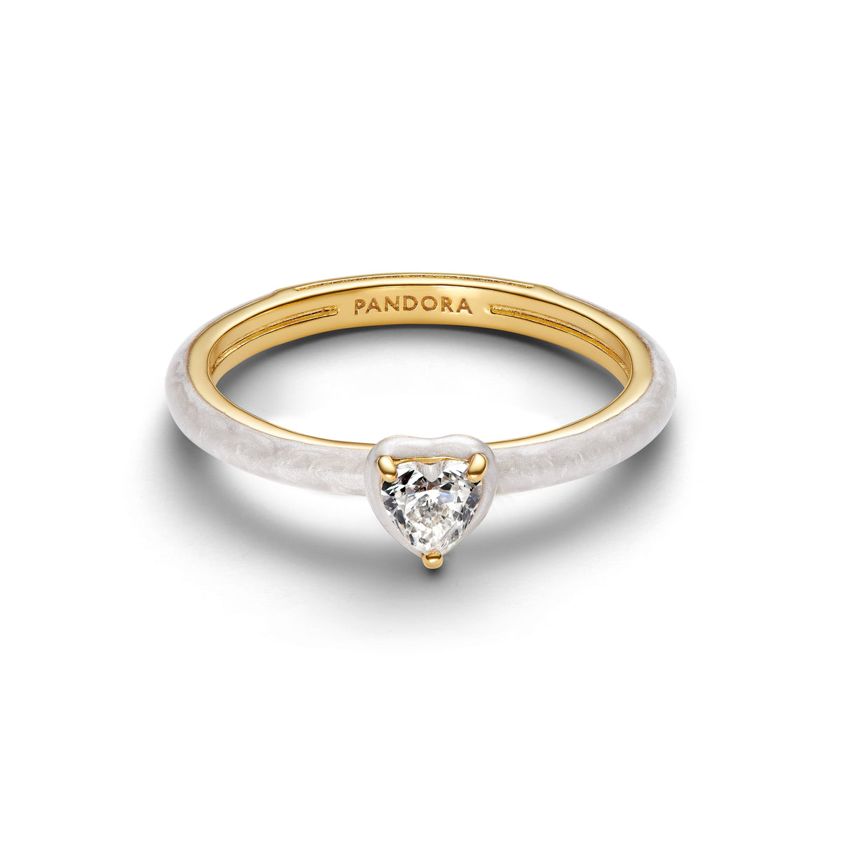 Pandora White Chakra Heart Ring