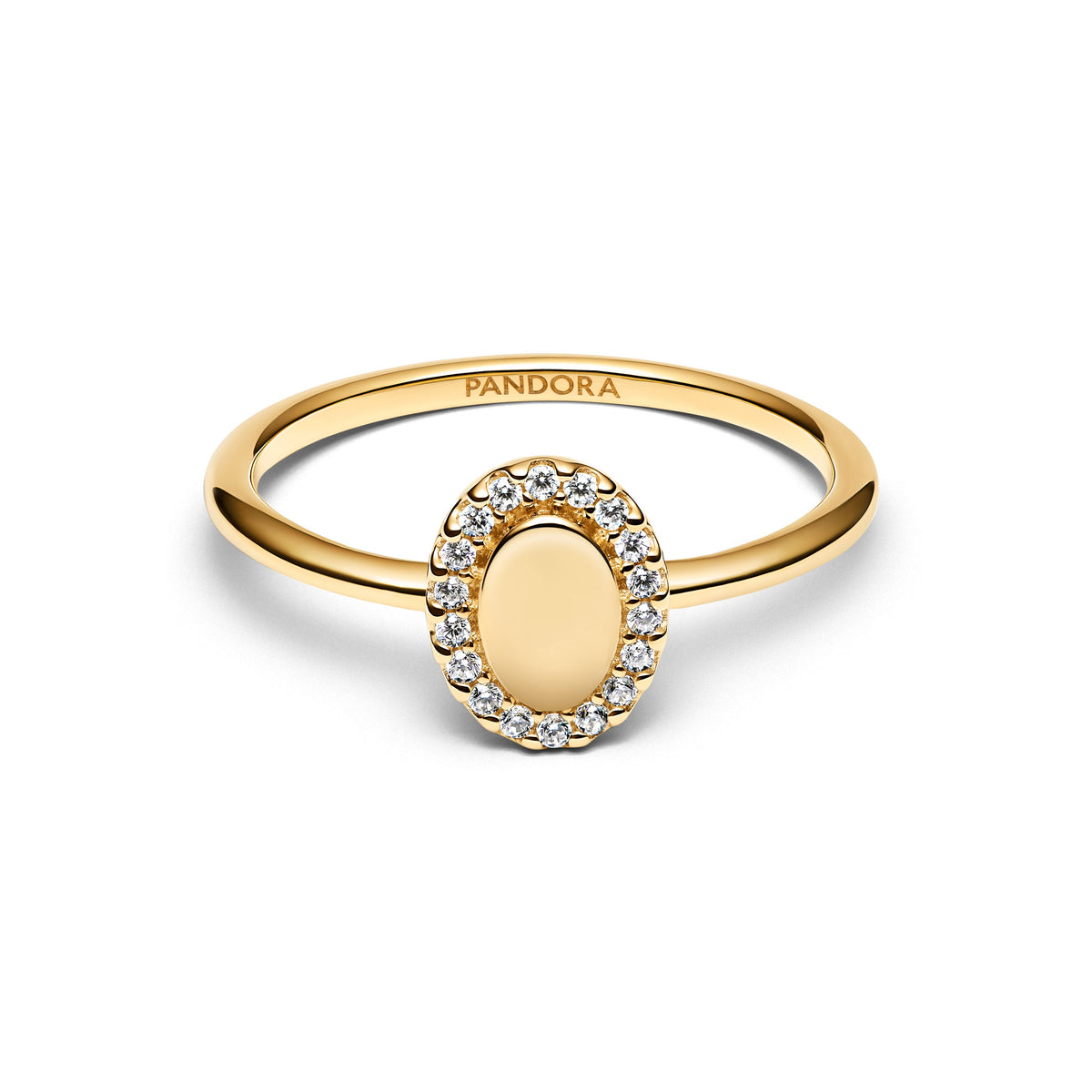 Pandora Engravable Oval Halo Ring