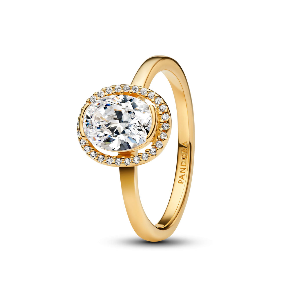 Pandora Oval Sparkling Halo Ring