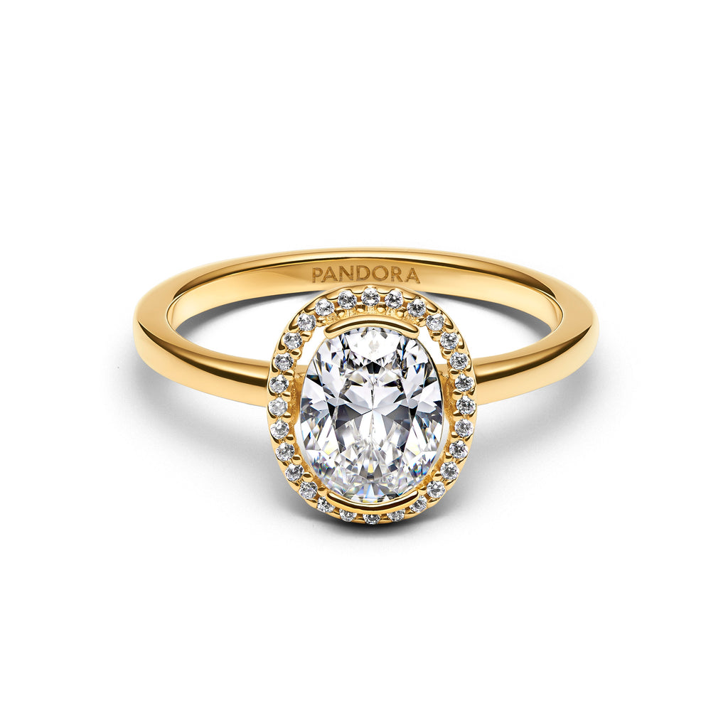Pandora Oval Sparkling Halo Ring