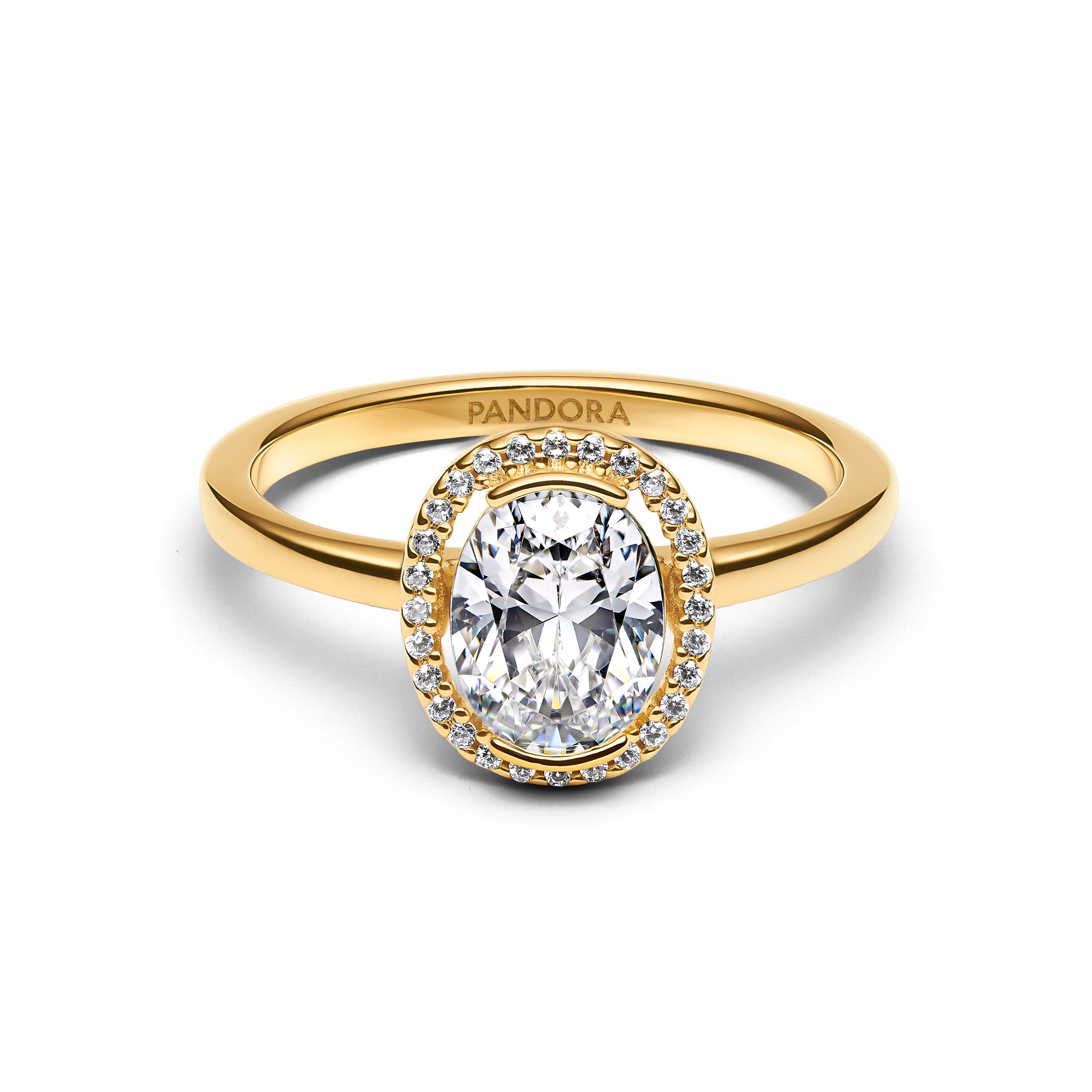 Pandora Oval Sparkling Halo Ring