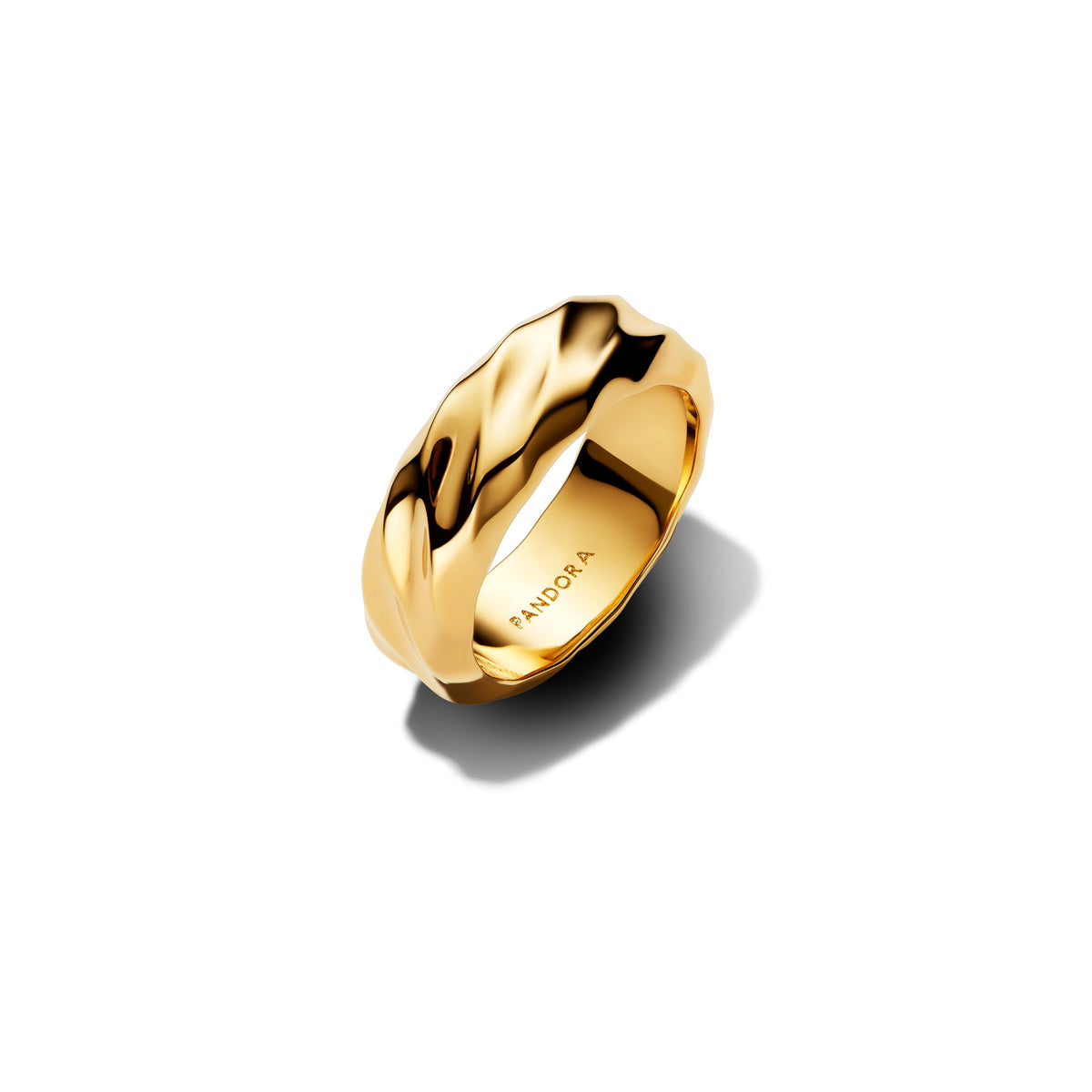 Pandora Rippled Wide Band Ring