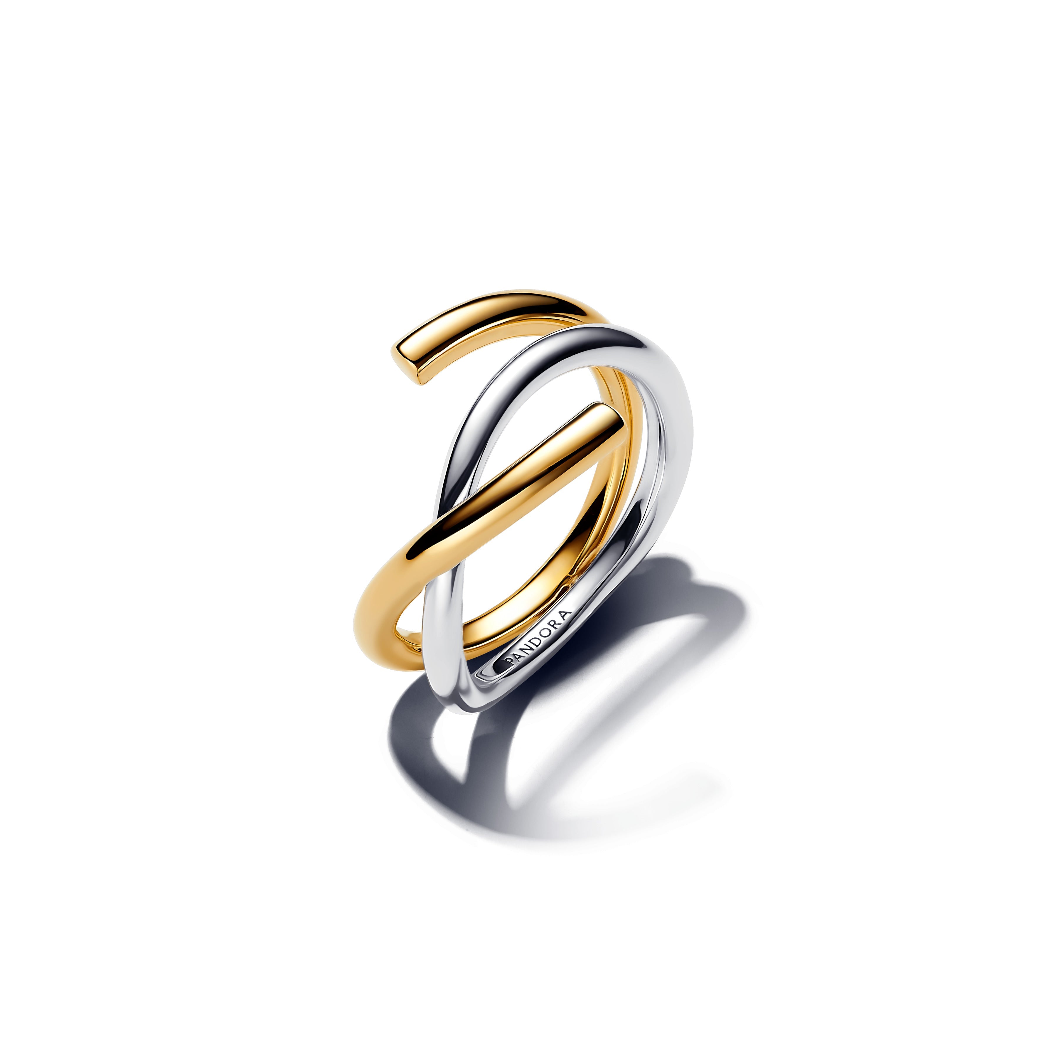 Pandora Organically Shaped Two-Tone Double Ring