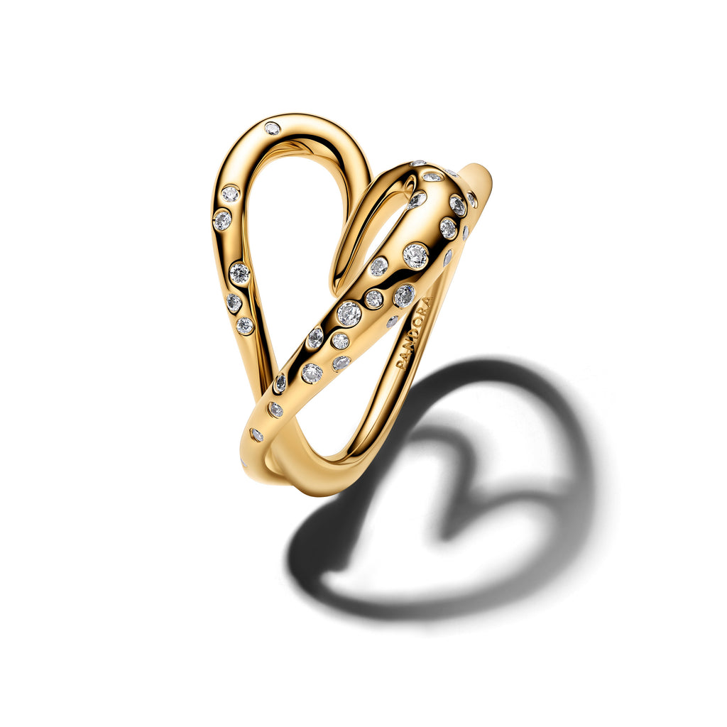 Pandora Organically Shaped Stone-Set Heart Ring