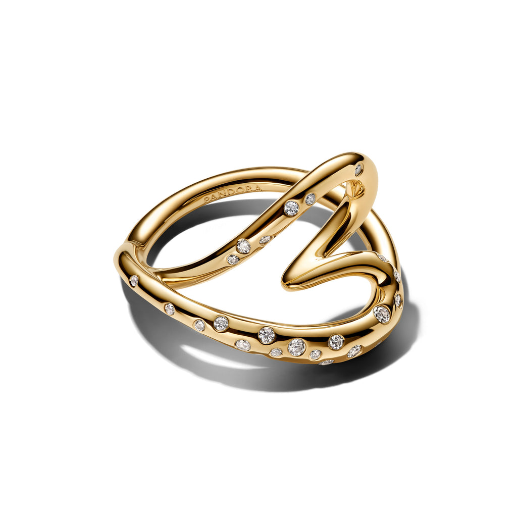 Pandora Organically Shaped Stone-Set Heart Ring