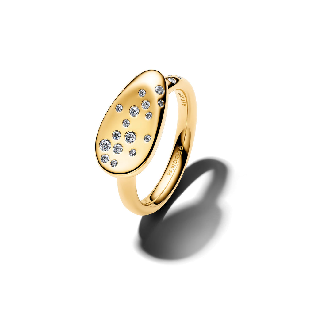 Pandora Small Stone-Set Oval Signet Ring