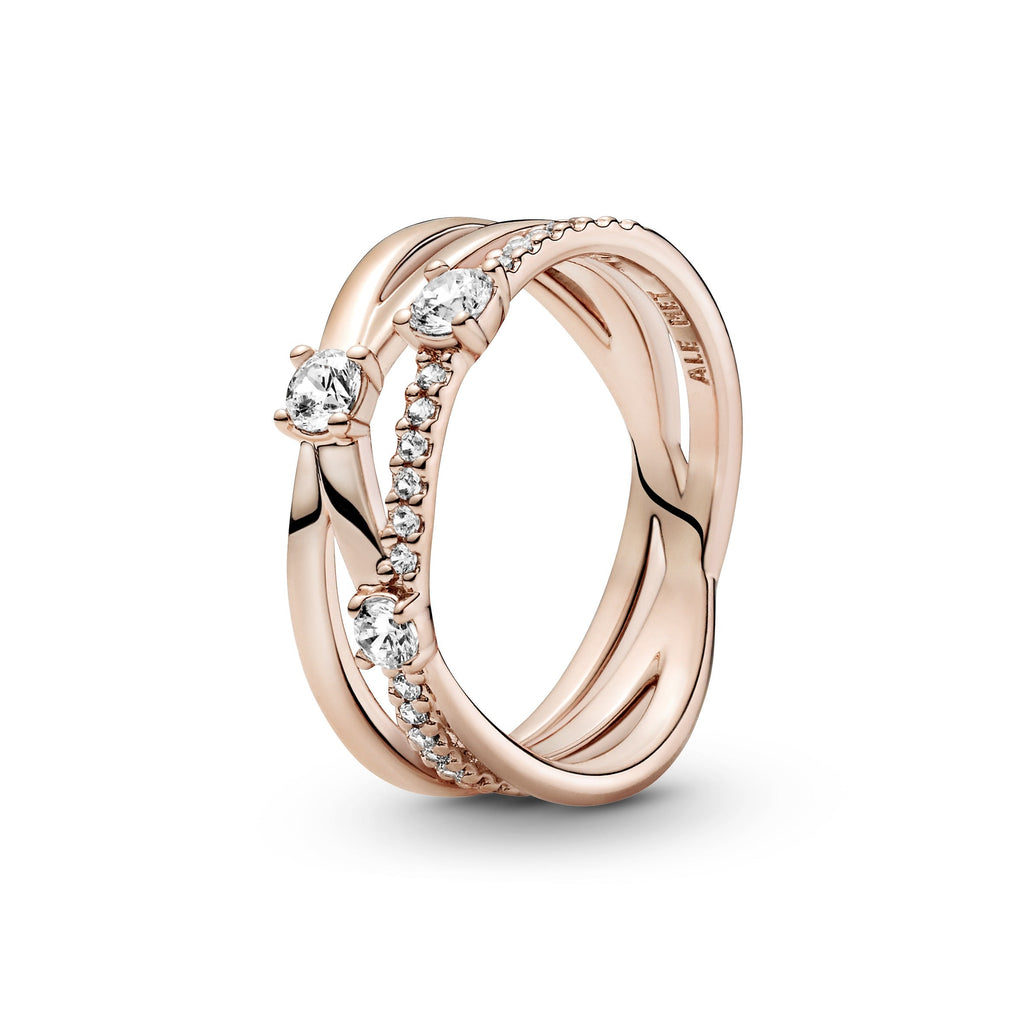 Pandora Sparkling Triple Band Ring