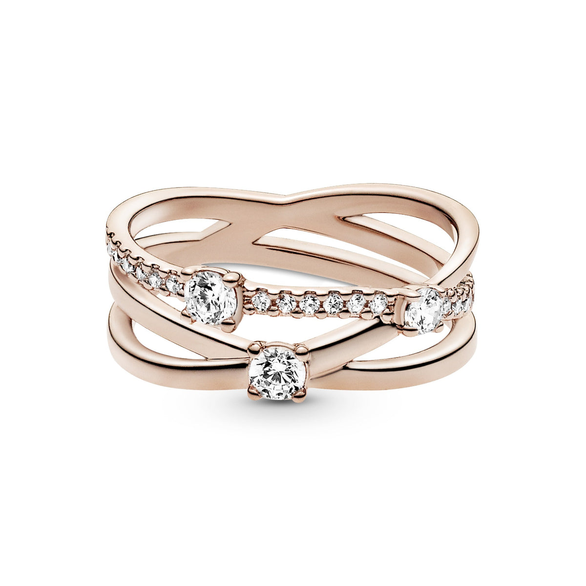 Pandora Sparkling Triple Band Ring