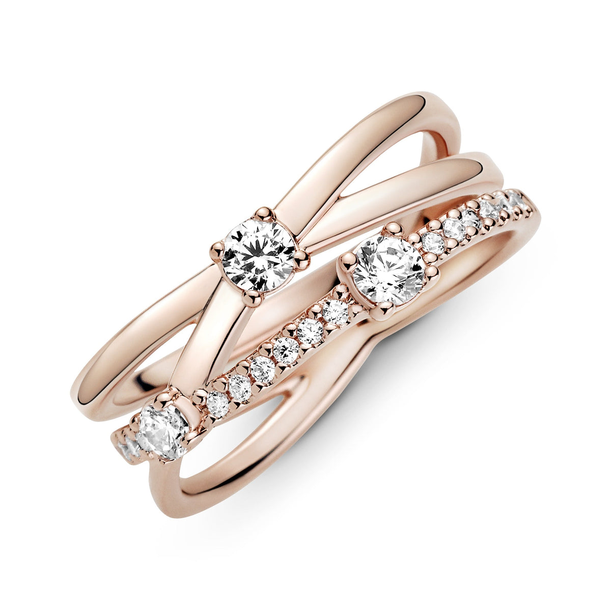 Pandora Sparkling Triple Band Ring