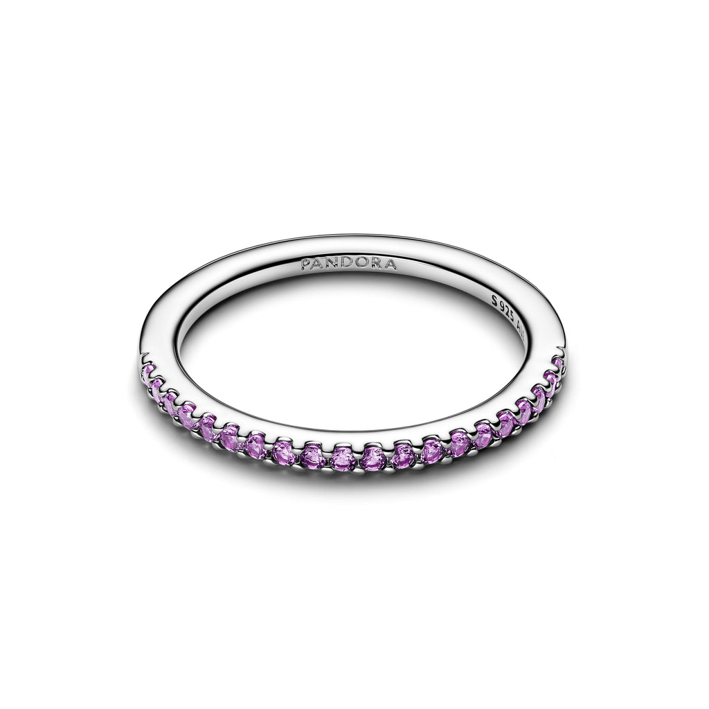 Pandora Sparkling Purple Half-Eternity Band Ring