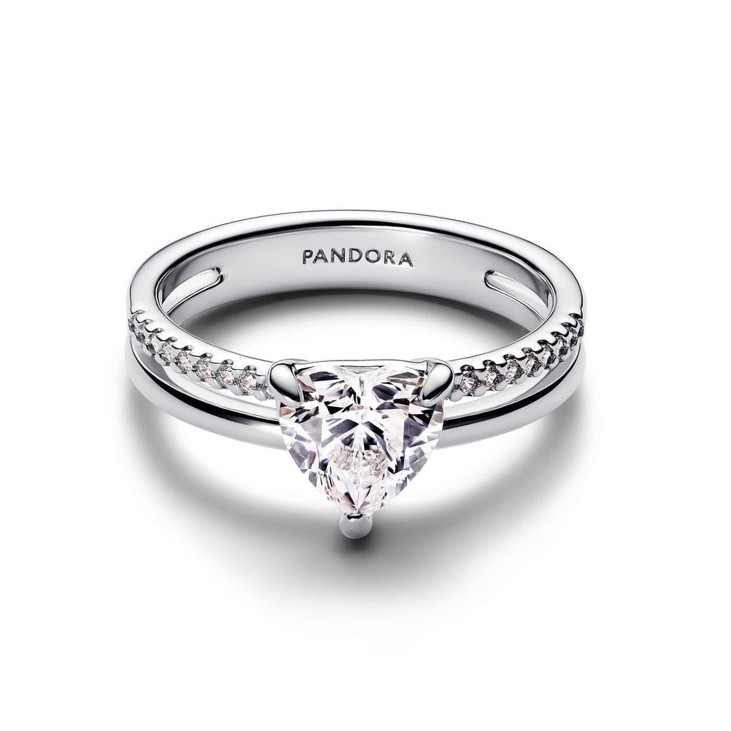 Pandora Double Band Heart Ring