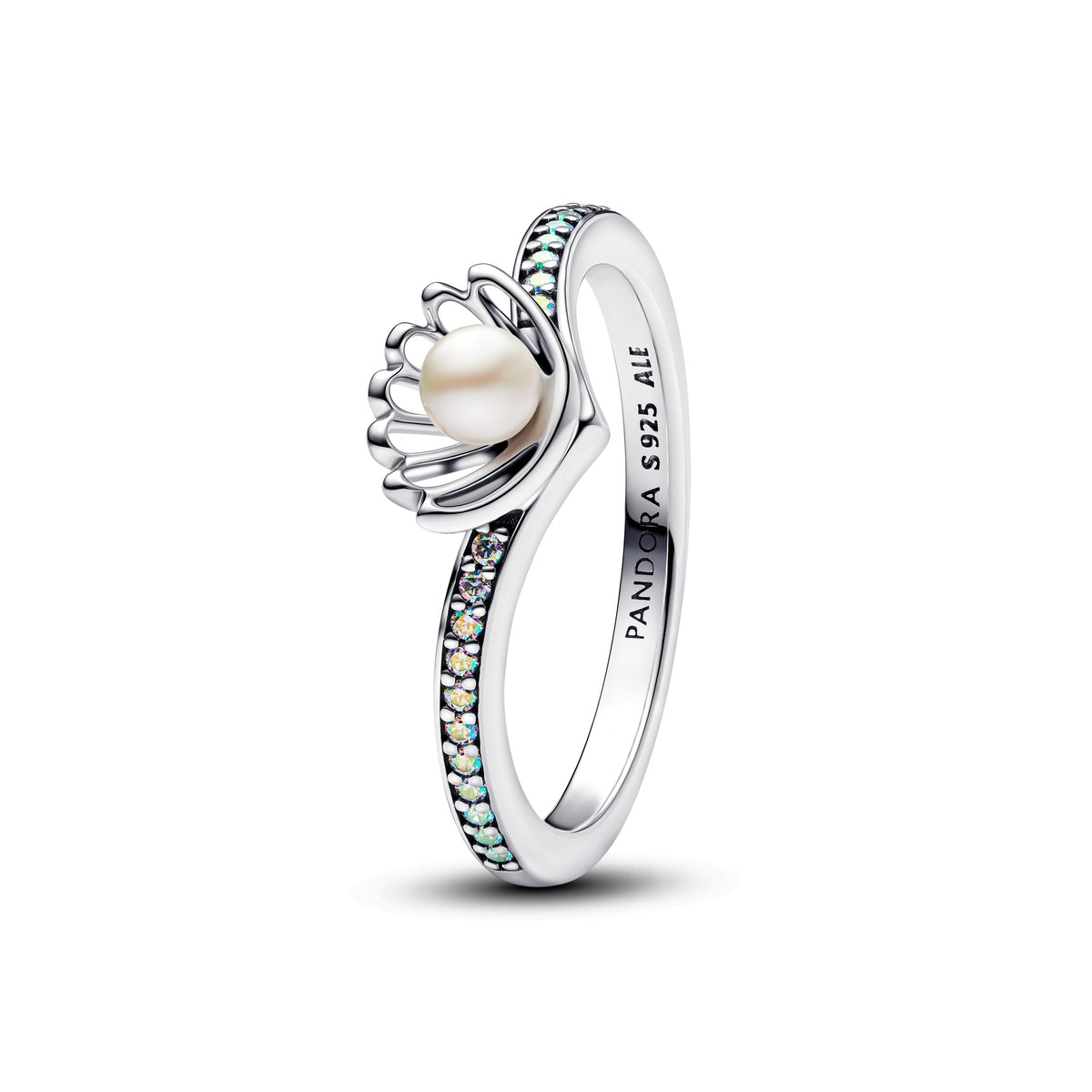 Pandora Disney Princess Ariel Shell Treated Freshwater Pearl Ring