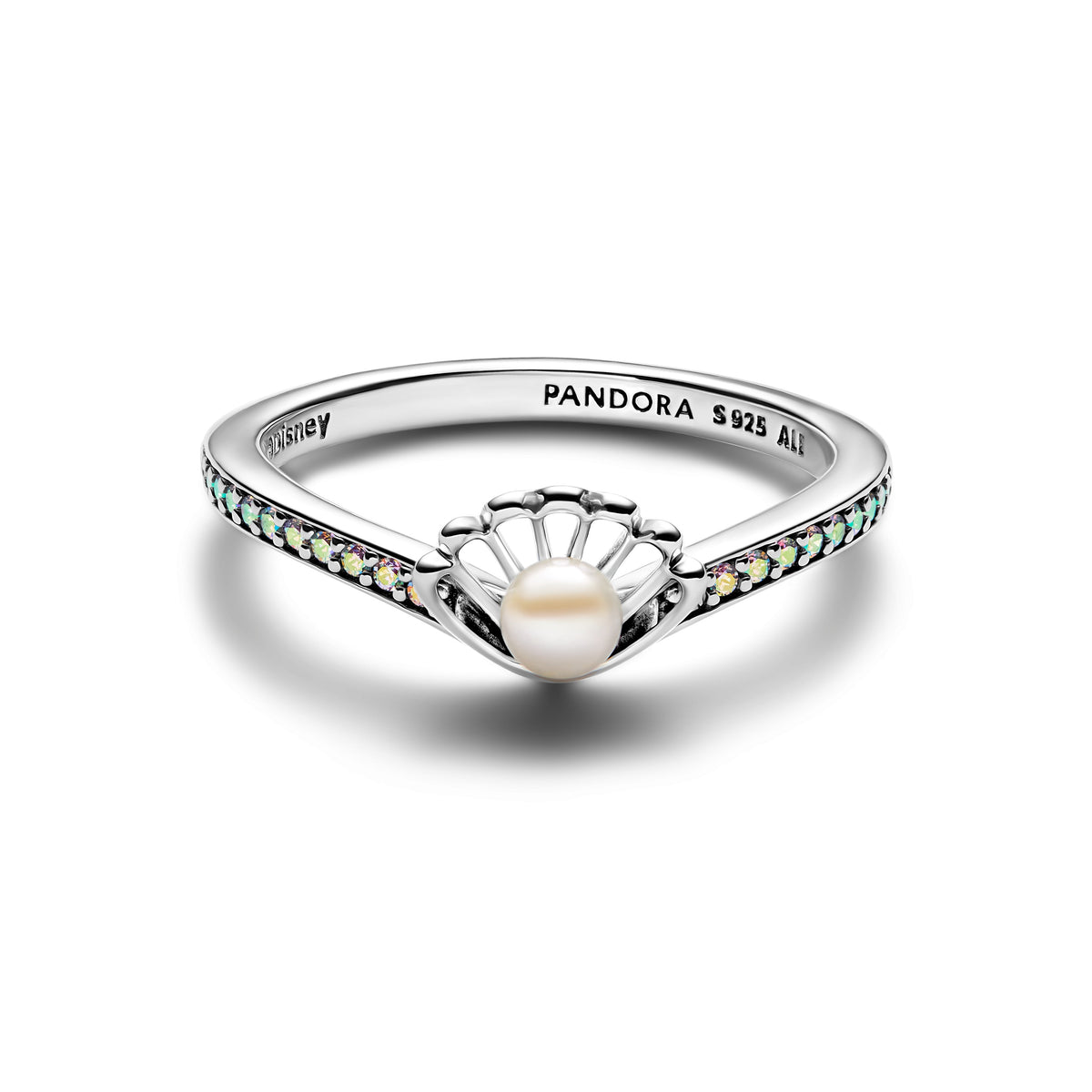 Pandora Disney Princess Ariel Shell Treated Freshwater Pearl Ring