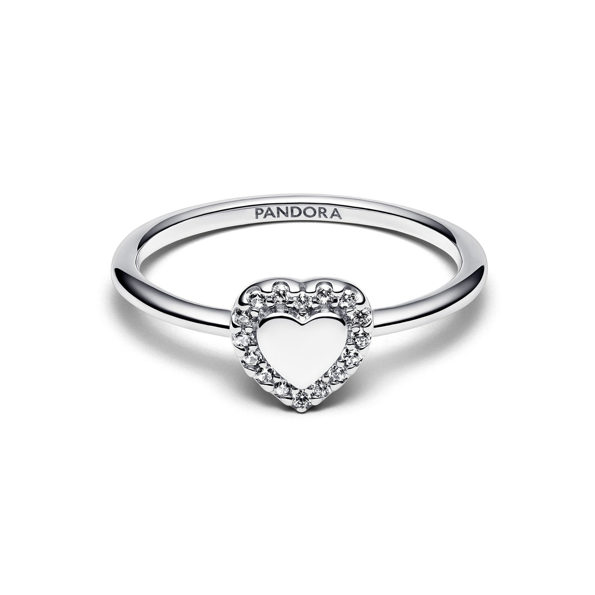 Pandora Engravable Heart Halo Ring