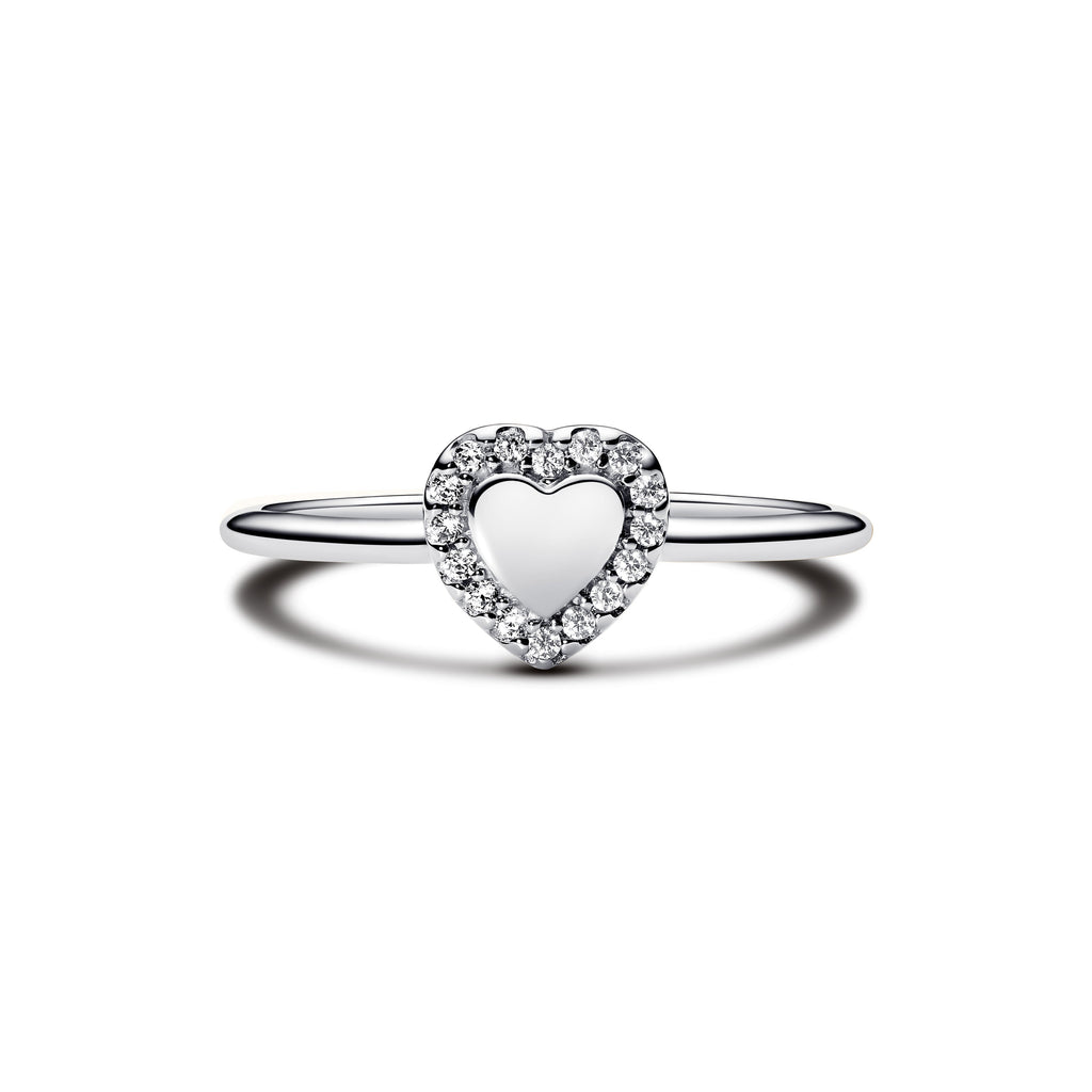 Pandora Engravable Heart Halo Ring