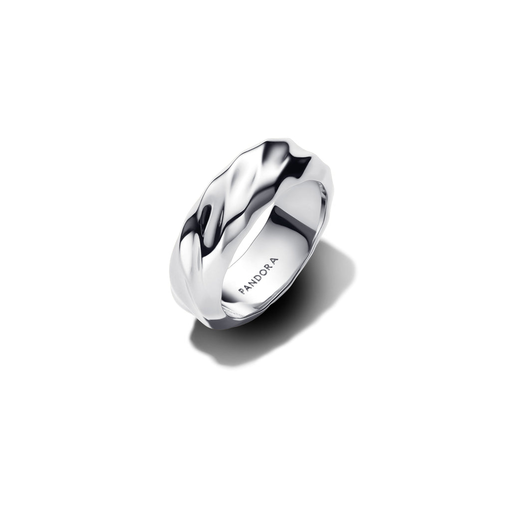 Pandora Rippled Wide Band Ring