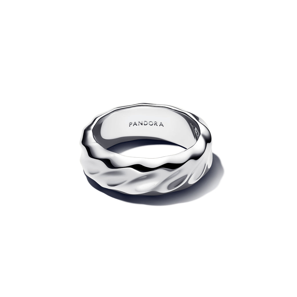 Pandora Rippled Wide Band Ring