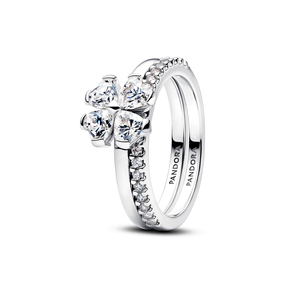 Pandora Sparkling Lucky Clover Splittable Ring