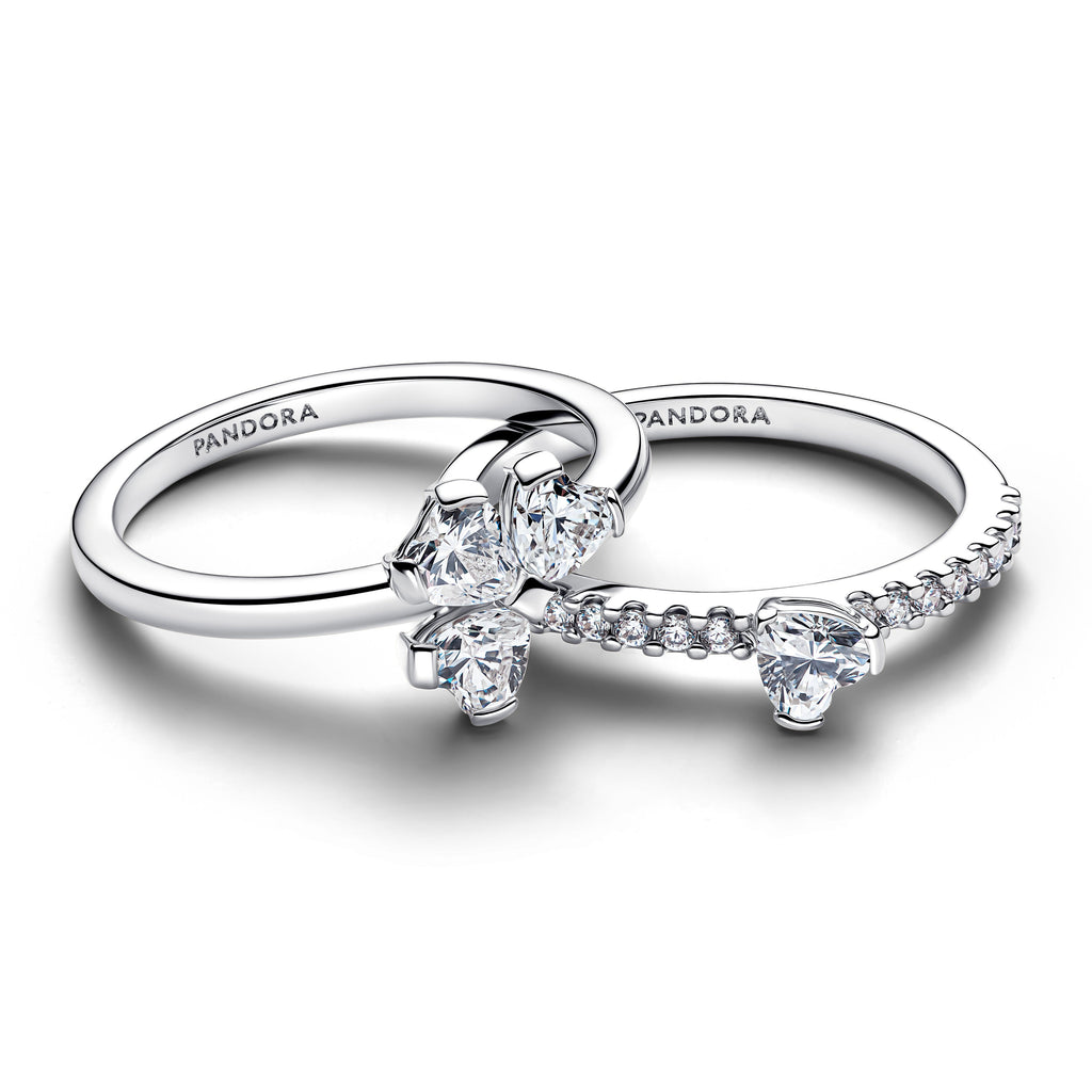 Pandora Sparkling Lucky Clover Splittable Ring