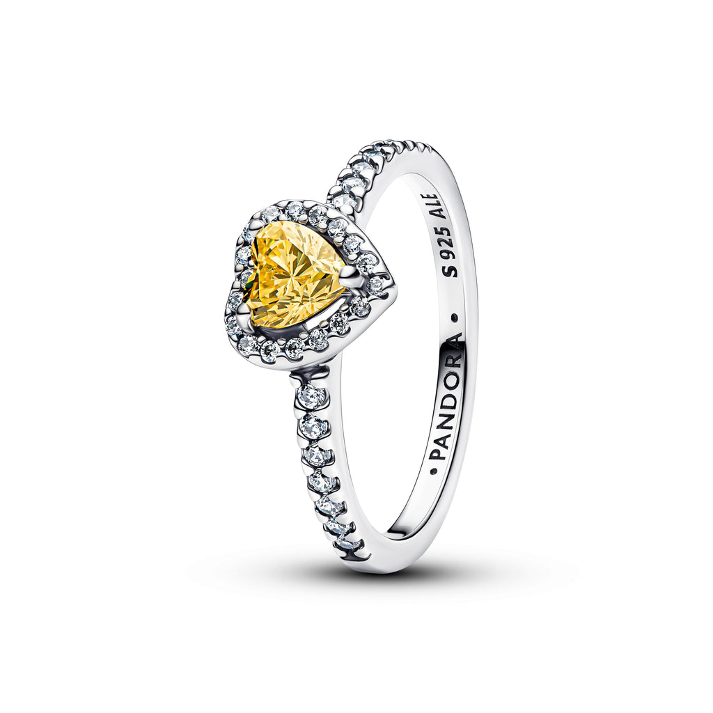 Pandora Sparkling Elevated Heart Ring