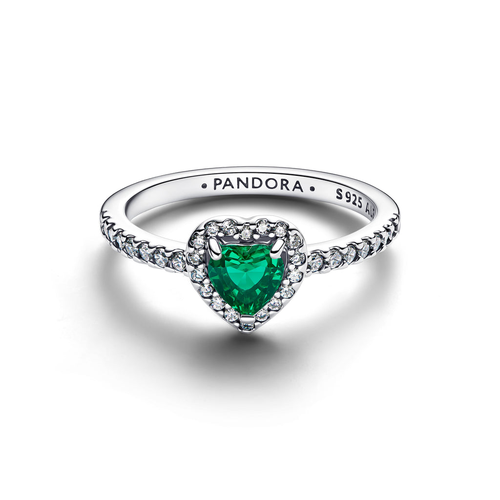 Pandora Elevated Royal Green Heart Ring