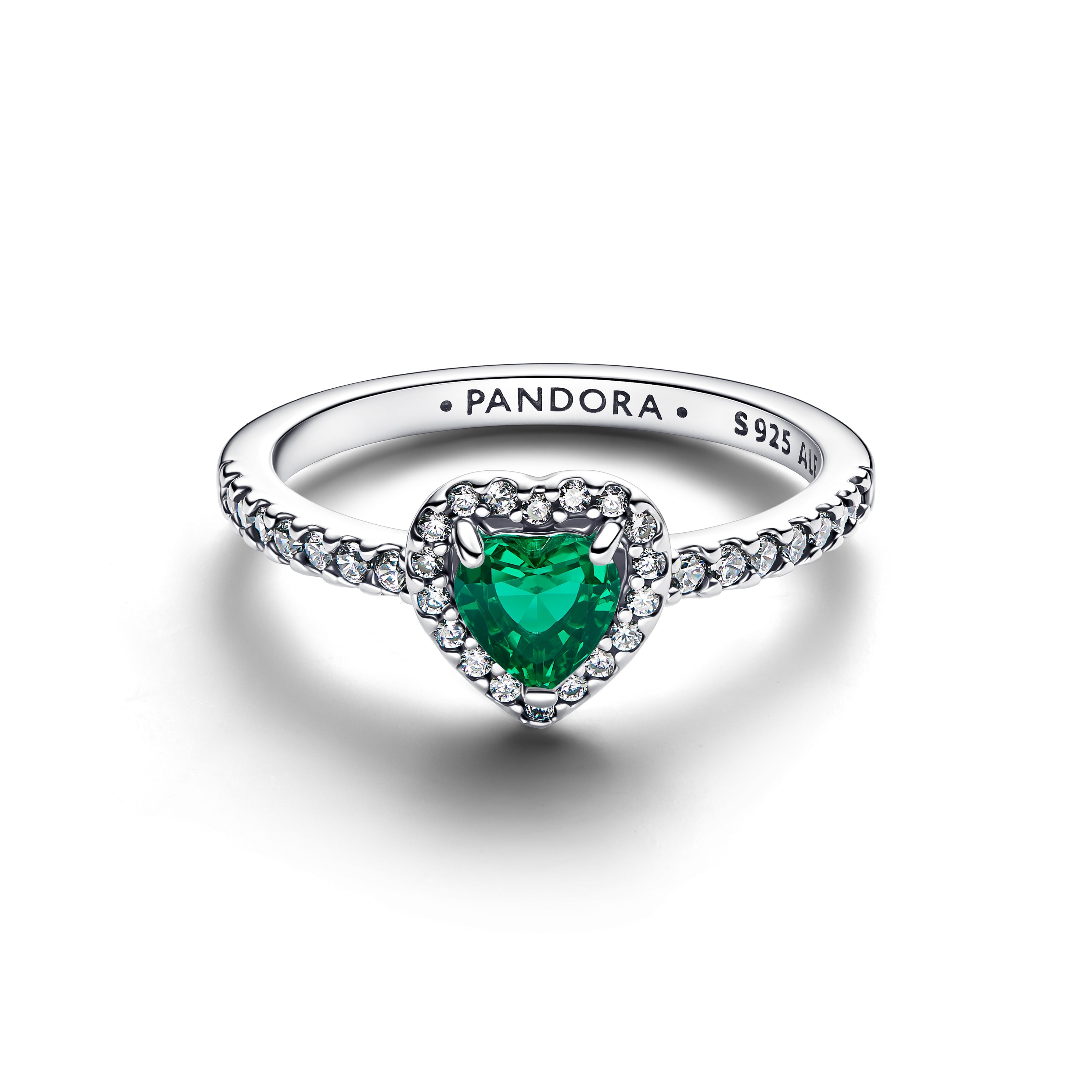 Pandora Elevated Royal Green Heart Ring