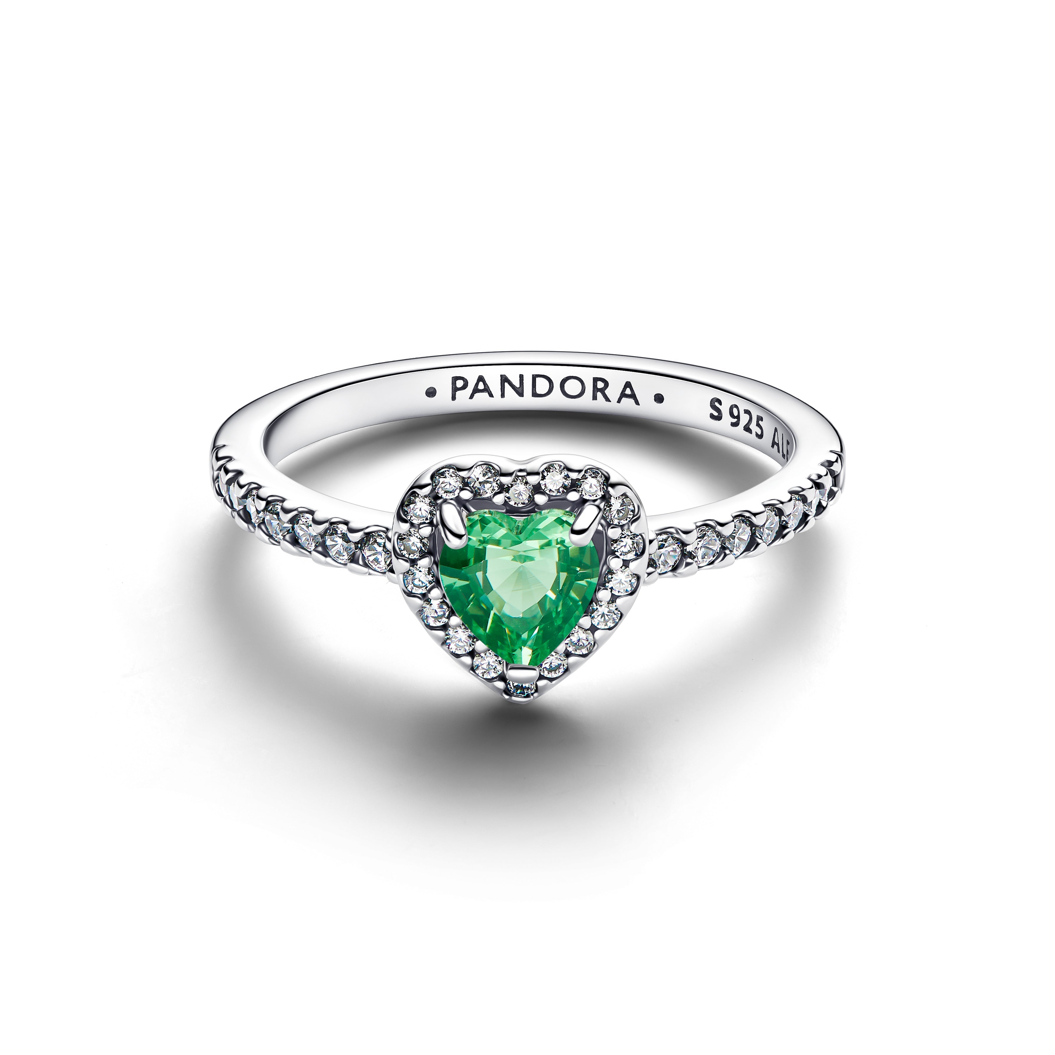 Pandora Elevated Mint Green Heart Ring
