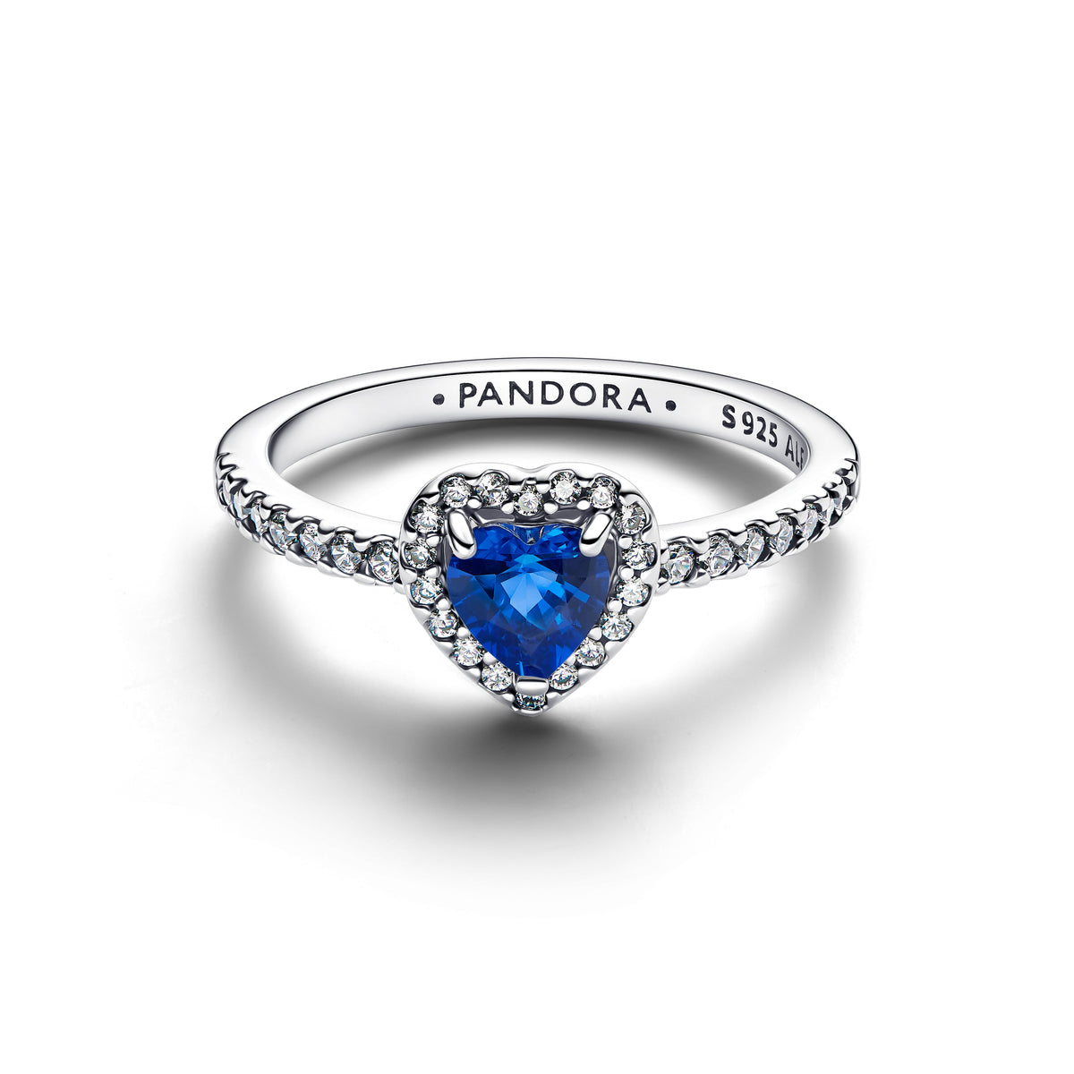 Pandora Elevated Princess Blue Heart Ring