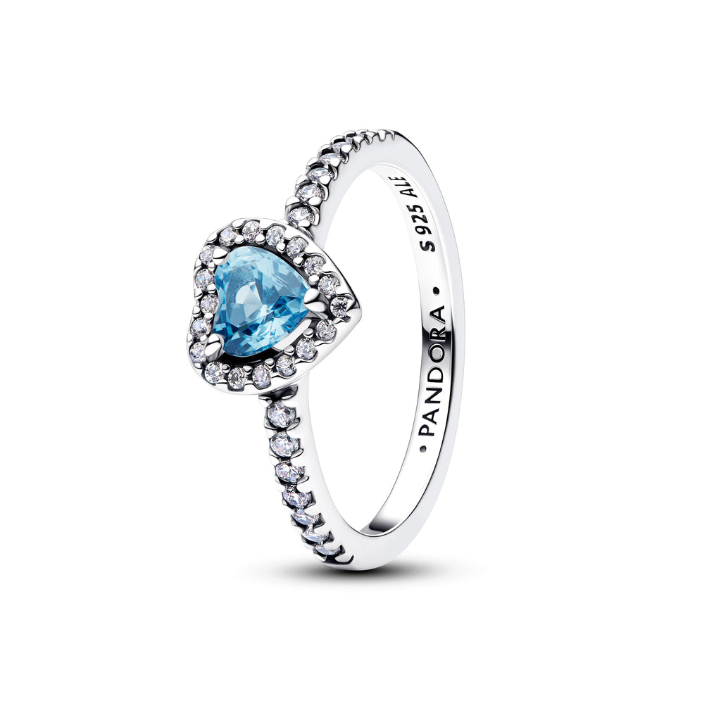 Pandora Elevated Light Blue Heart Ring