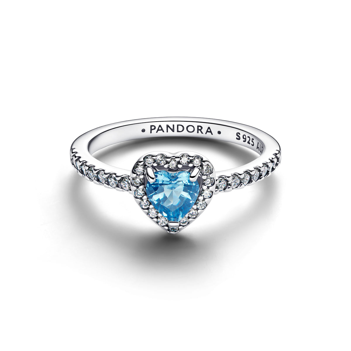 Pandora Elevated Light Blue Heart Ring