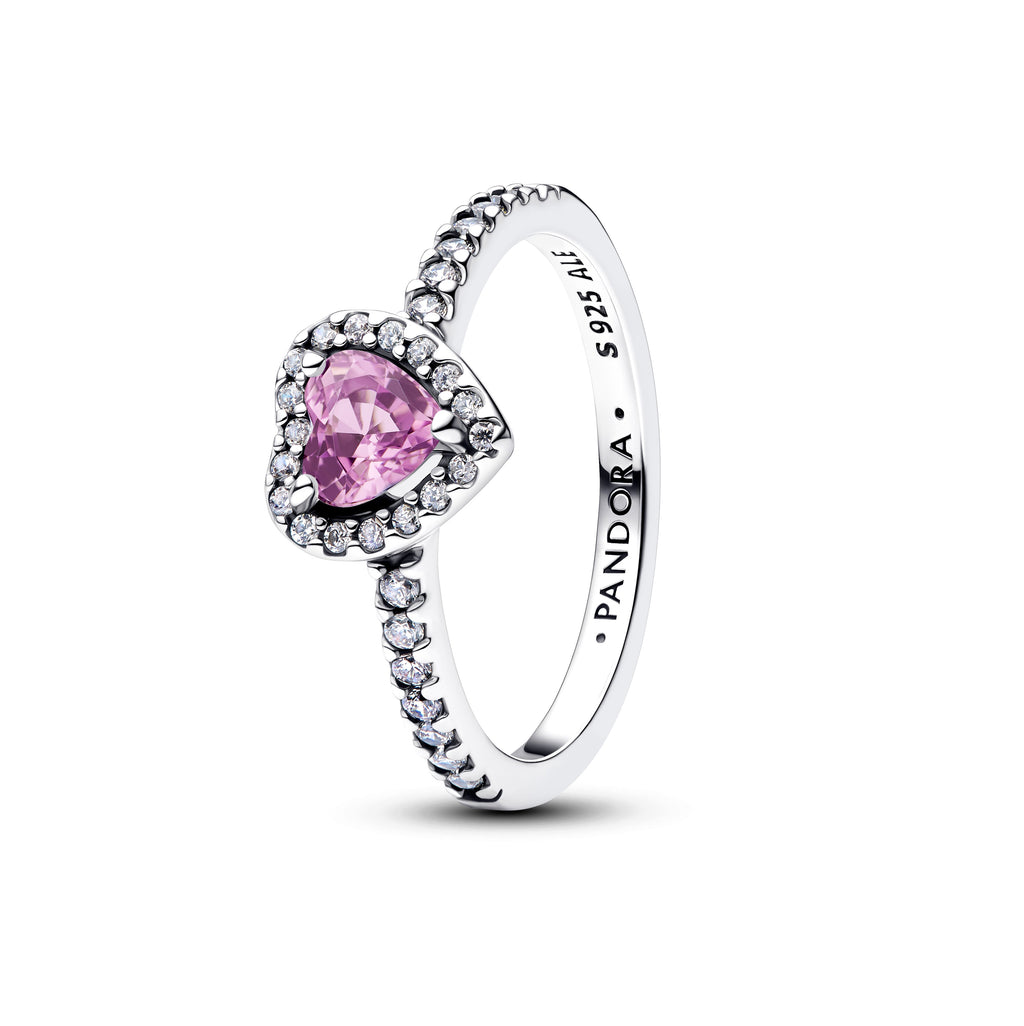 Pandora Elevated Light Purple Heart Ring