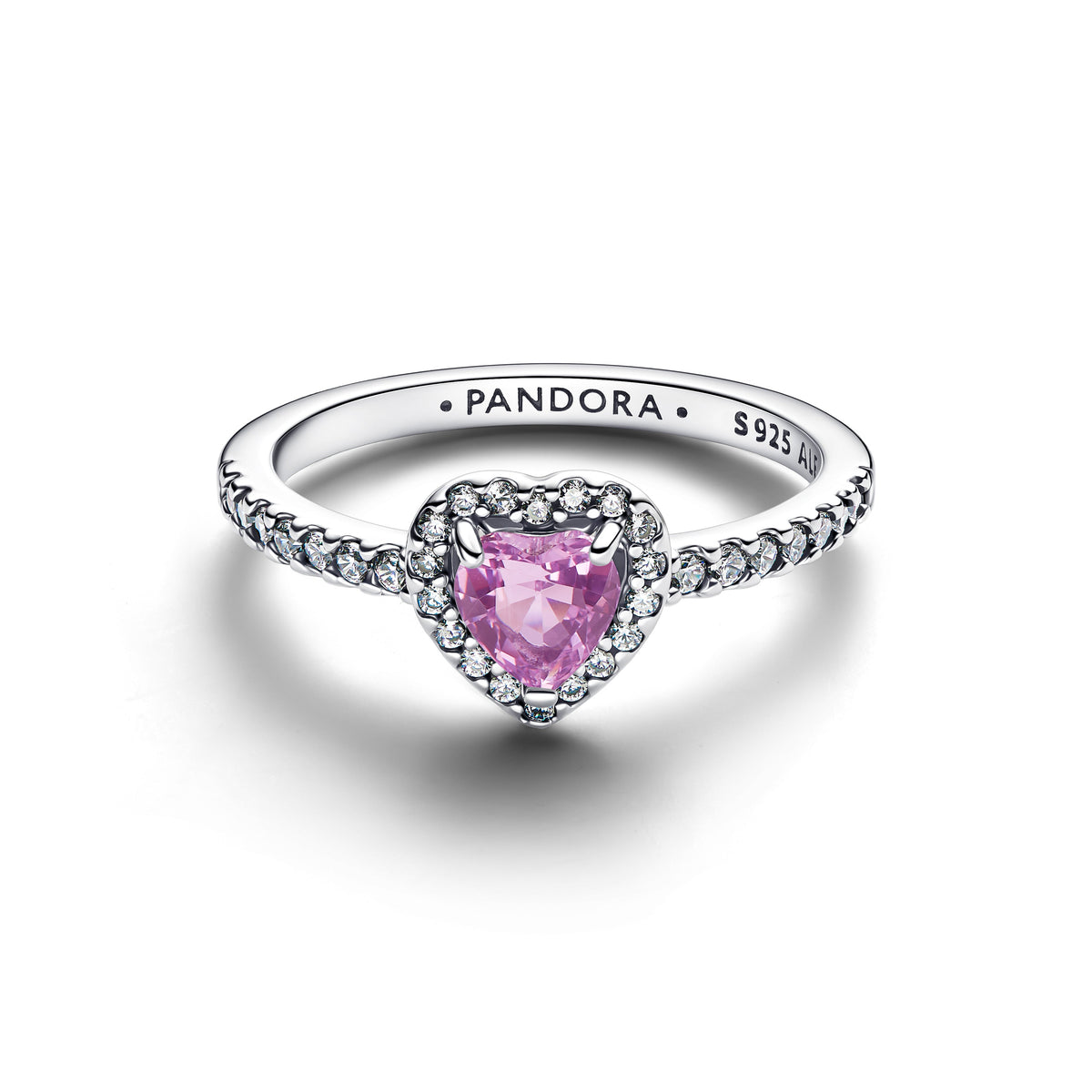 Pandora Elevated Light Purple Heart Ring