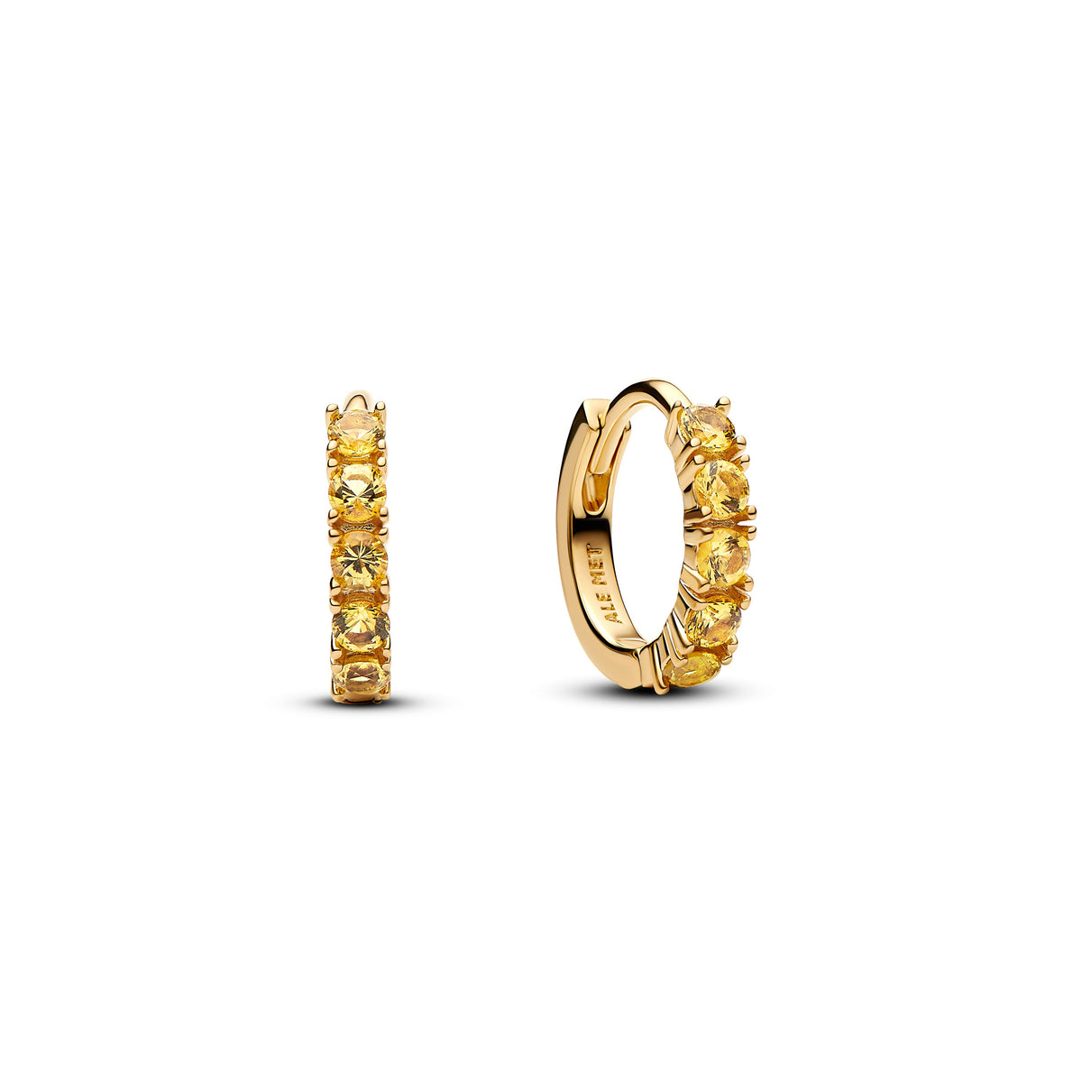 Pandora Yellow Huggie Earrings