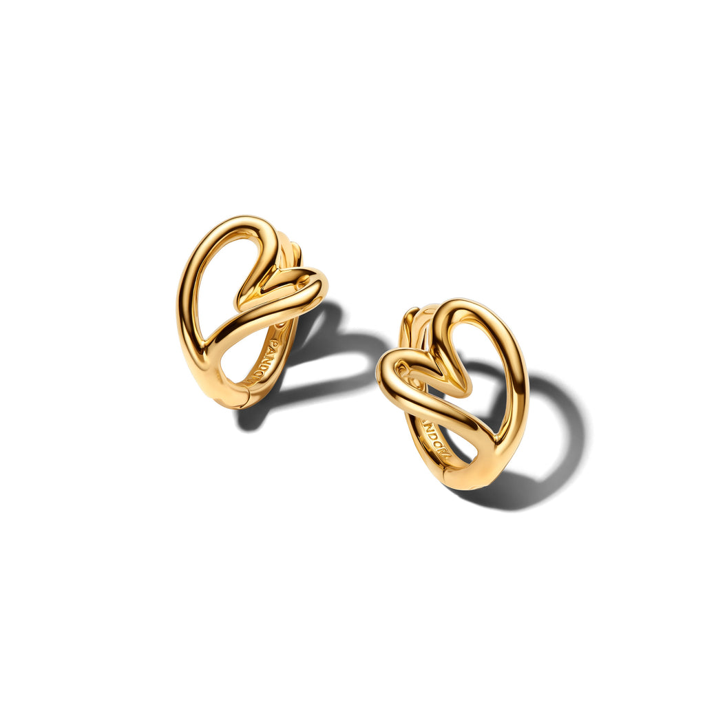 Pandora Organically Shaped Heart Small Hoop Earrings